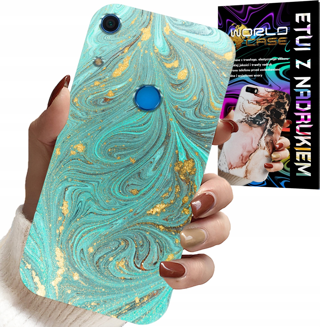 ETUI DO HUAWEI Y6S - MARMURKOWE WZORY + SZKŁO HARTOWANE