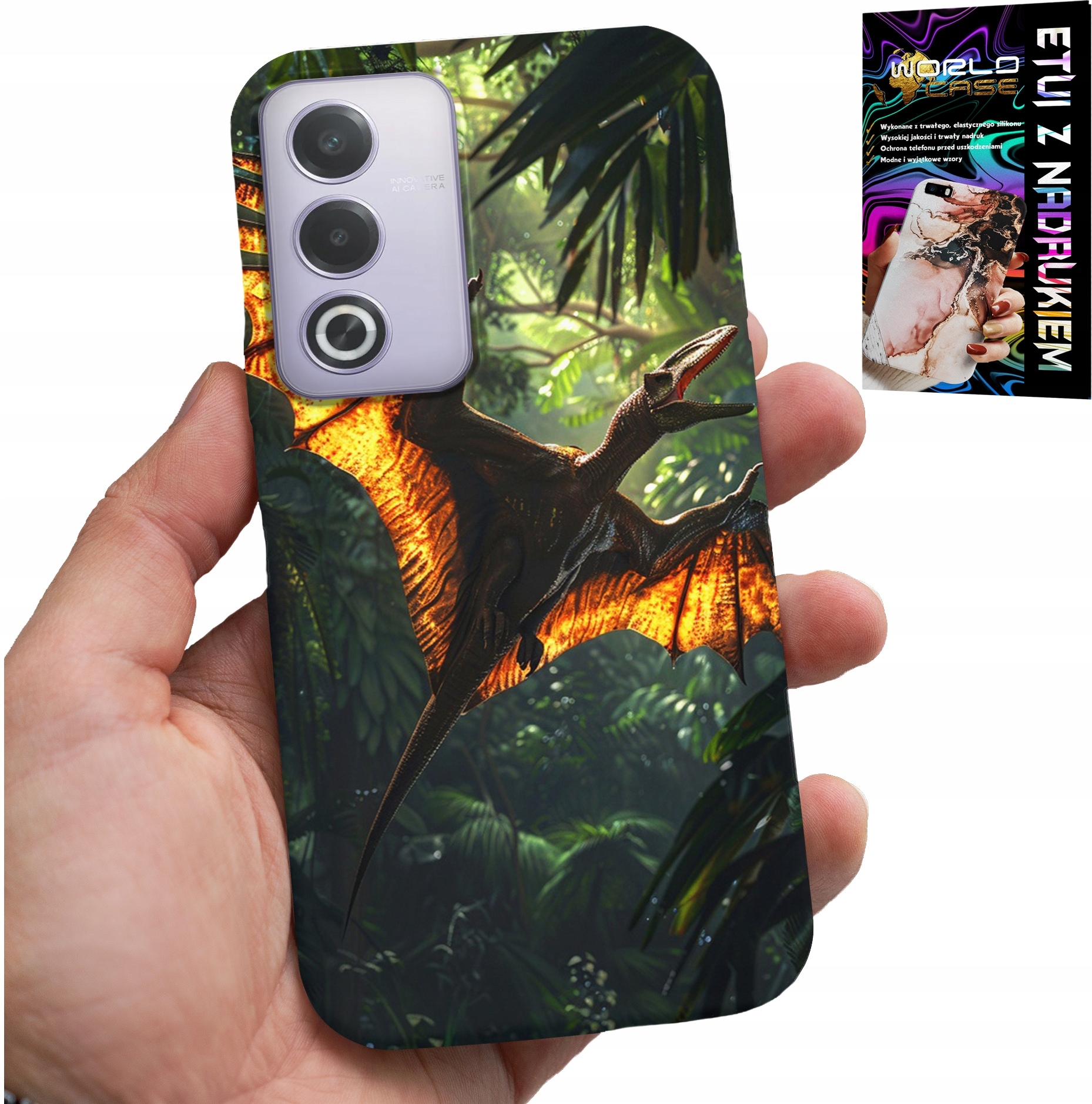 ETUI DO OPPO A80 5G - DINO DINOZAUR PTERODAKTYL FUTERAŁ PLECKI