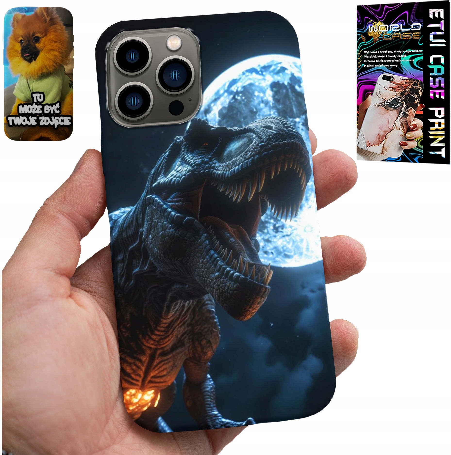 ETUI DO IPHONE 13 PRO - DINO DINOZAUR TYRANOZAUR POKROWIEC CASE
