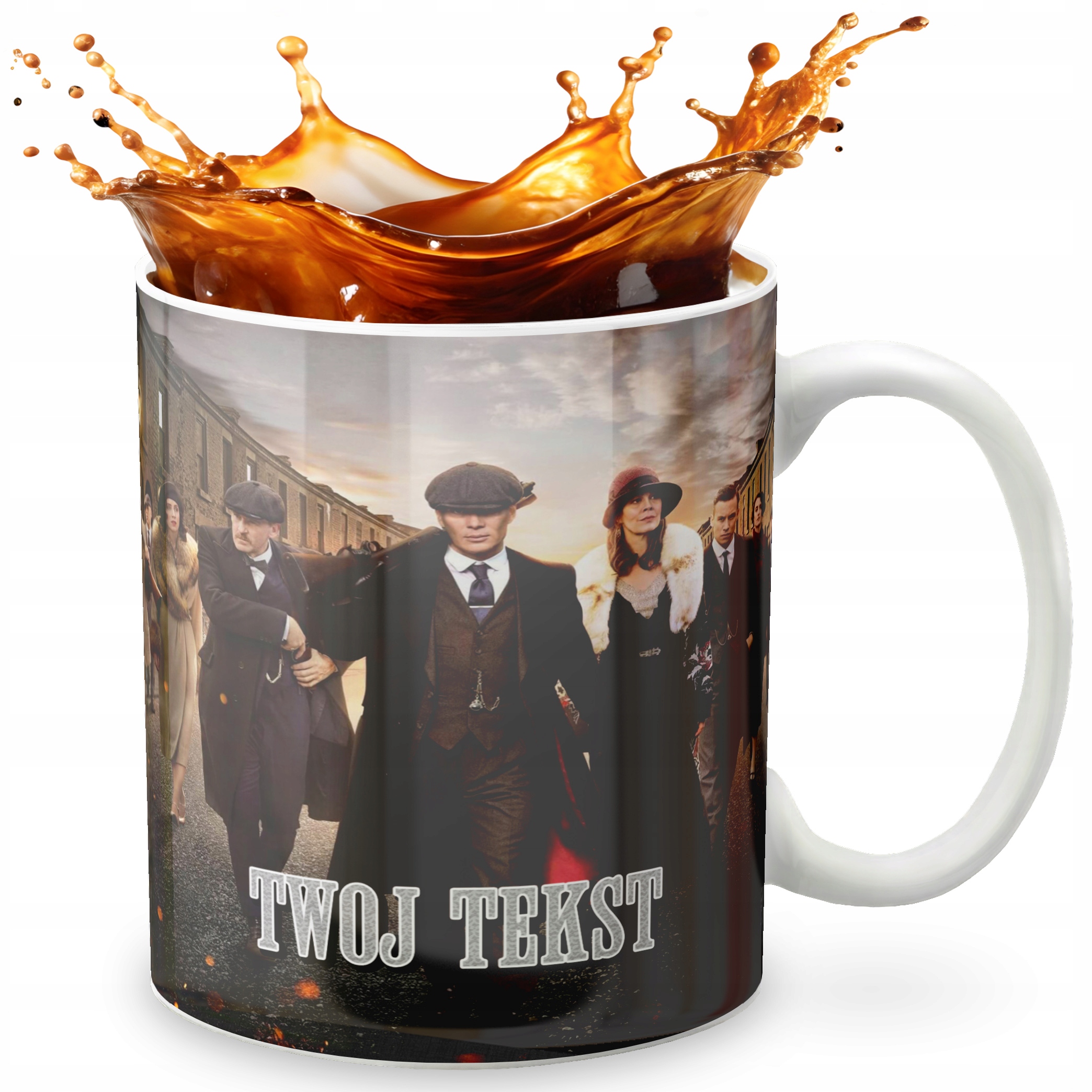 KUBEK 330ml GRAFIKA PREZENT ŚWIĘTA WZÓR SERIAL PEAKY SHELBY IMIĘ