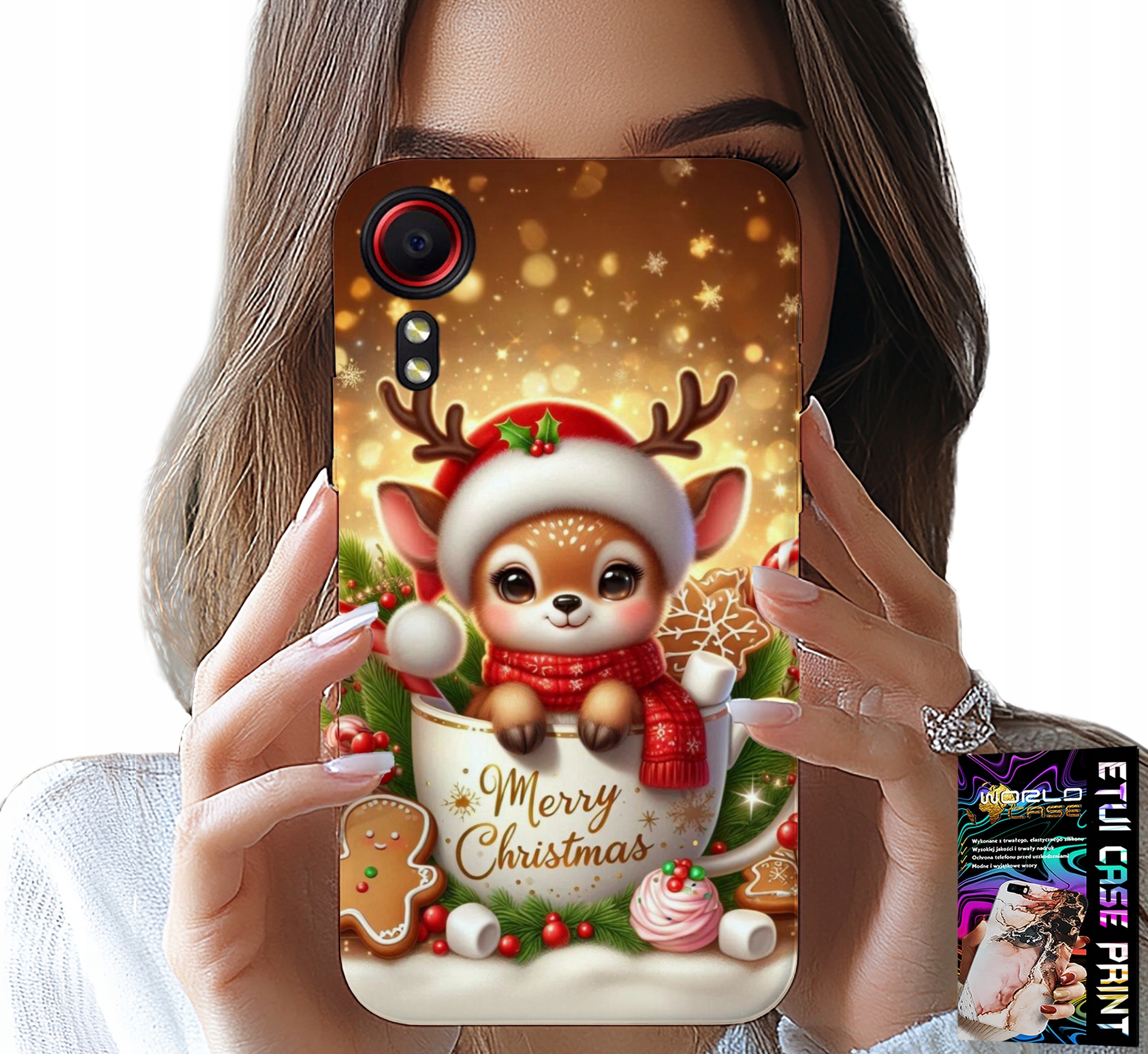 ETUI DO SAMSUNG GALAXY XCOVER 5 - RENIFEREK SŁODKI RENIFER ŚWIĄTECZNE WZÓR