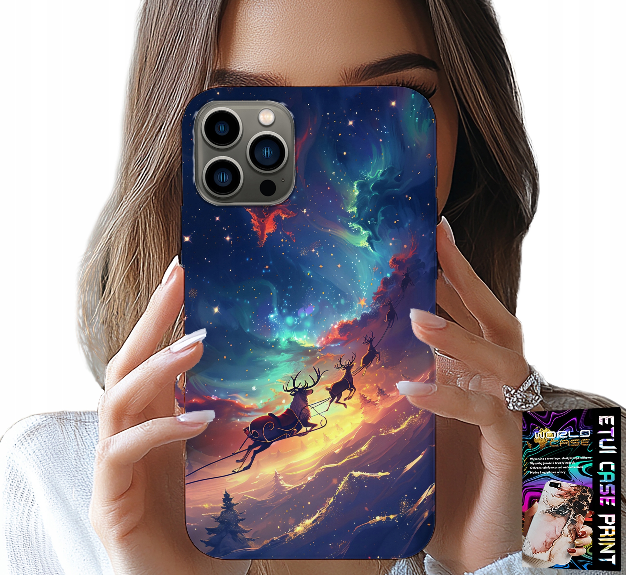 ETUI DO IPHONE 13 PRO MAX - RENIFEREK SŁODKI RENIFER ŚWIĄTECZNY WZÓR