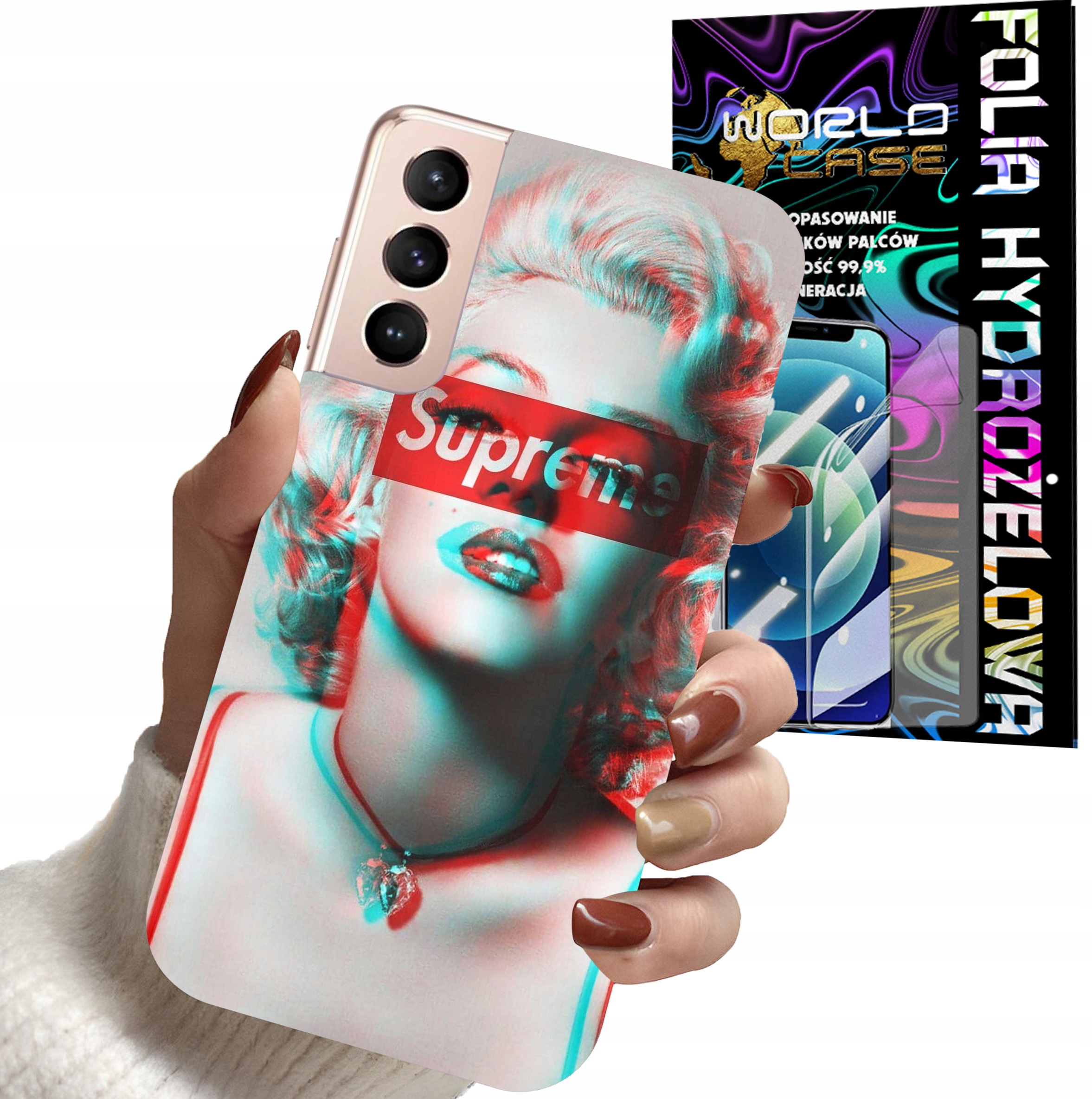 ETUI DO SAMSUNG S22+ PLUS - Monroe MODNE KOBIECE WZORY + FOLIA
