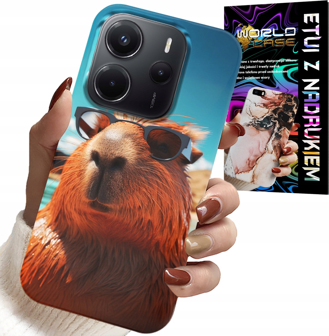 ETUI DO XIAOMI NOTE 14 4G - SŁODKA KAPIBARA, CAPIBARA CASE + SZKŁO