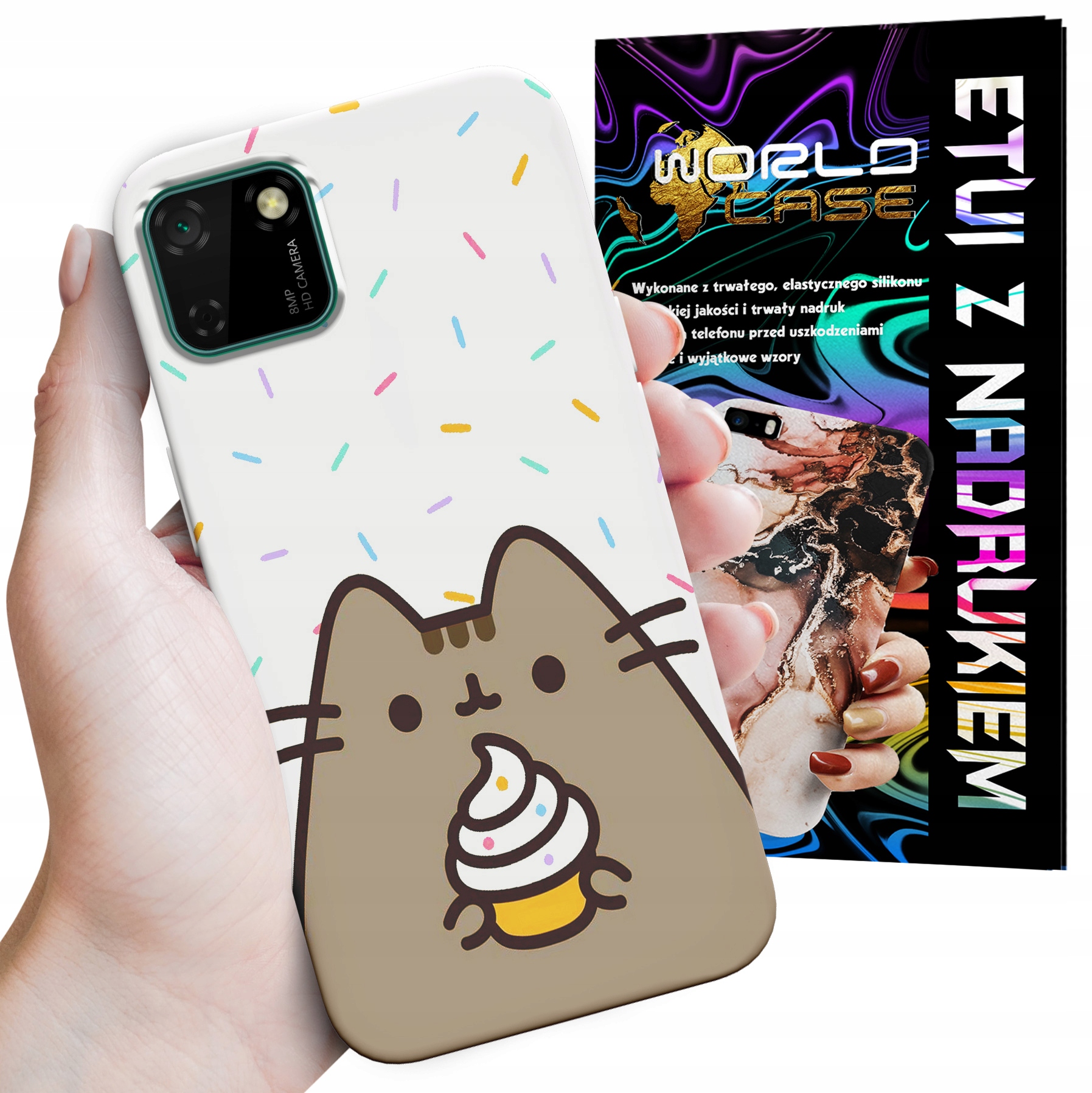 ETUI CASE DO HUAWEI Y5P - SŁODKI KOTEK KOT OBUDOWA PLECKI