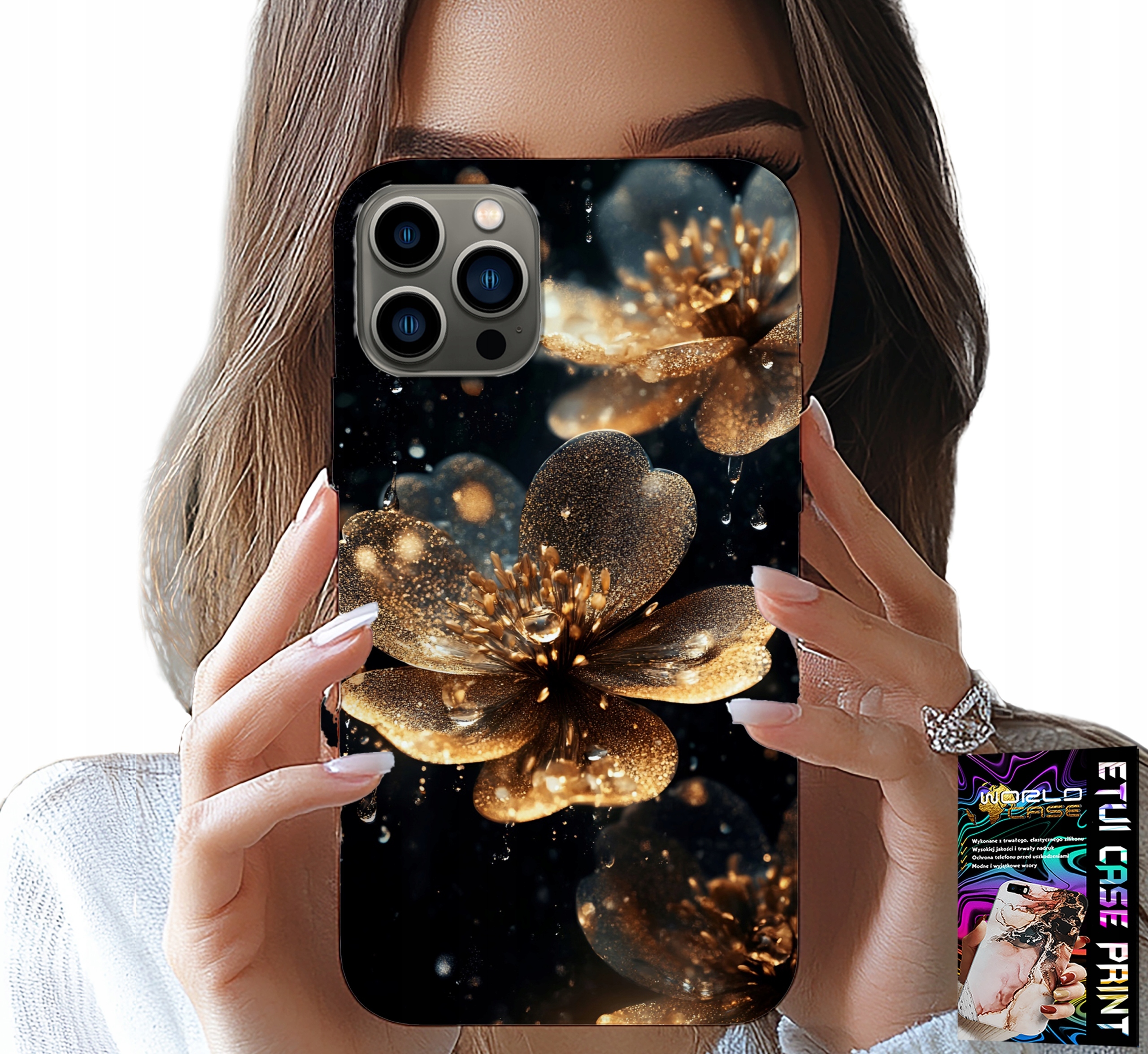 ETUI DO IPHONE 12 PRO - PIĘKNE WZORY KWIATÓW, PLECKI, FUTERAŁ