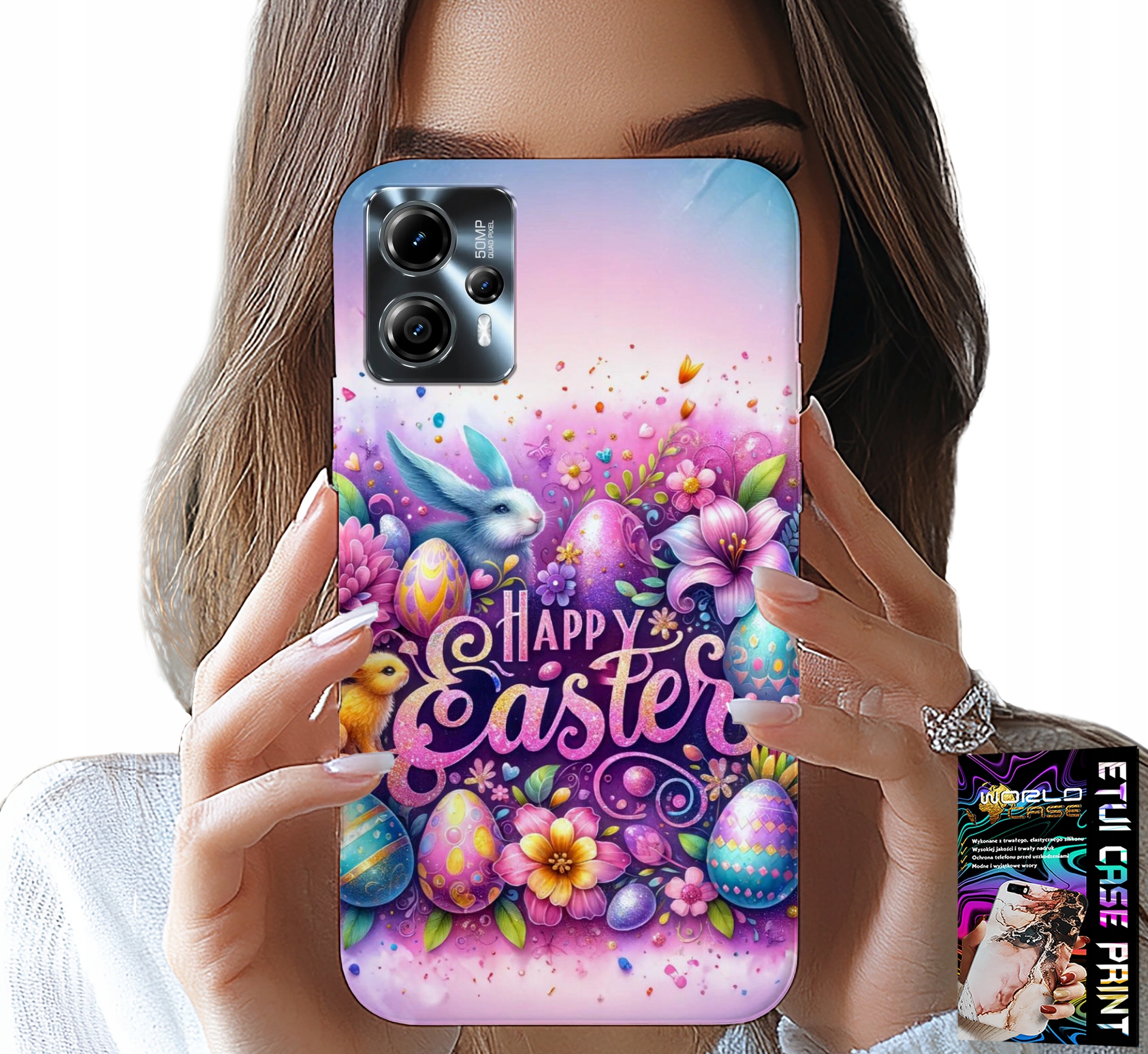 ETUI DO MOTOROLA G13 / G23 - WESOŁEGO JAJKA, WIELKANOC, PISANKI JAJKA
