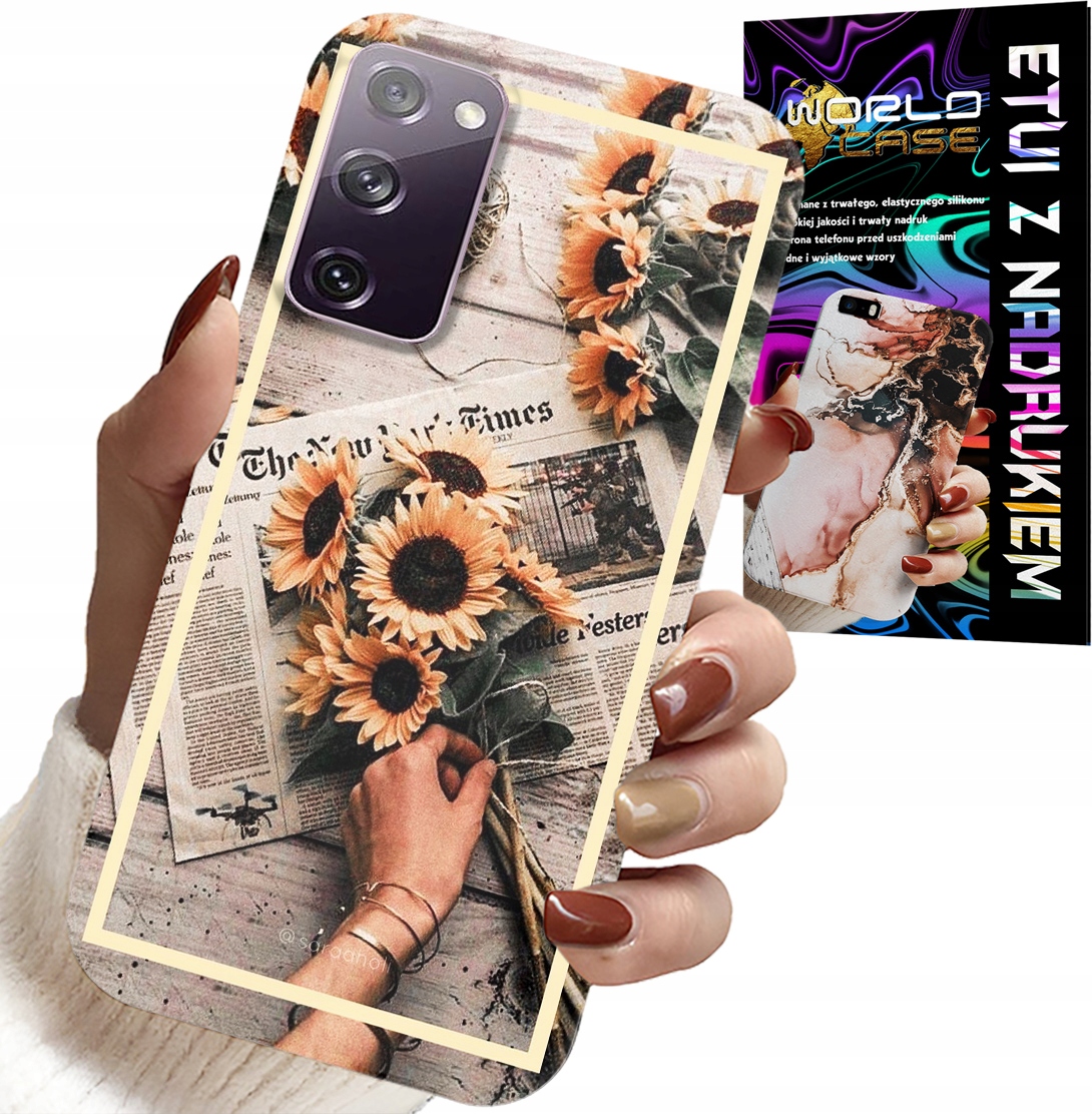 ETUI DO SAMSUNG GALAXY S20 FE - KWIATISTY WZÓR SŁONECZNIK SŁONECZNIKI