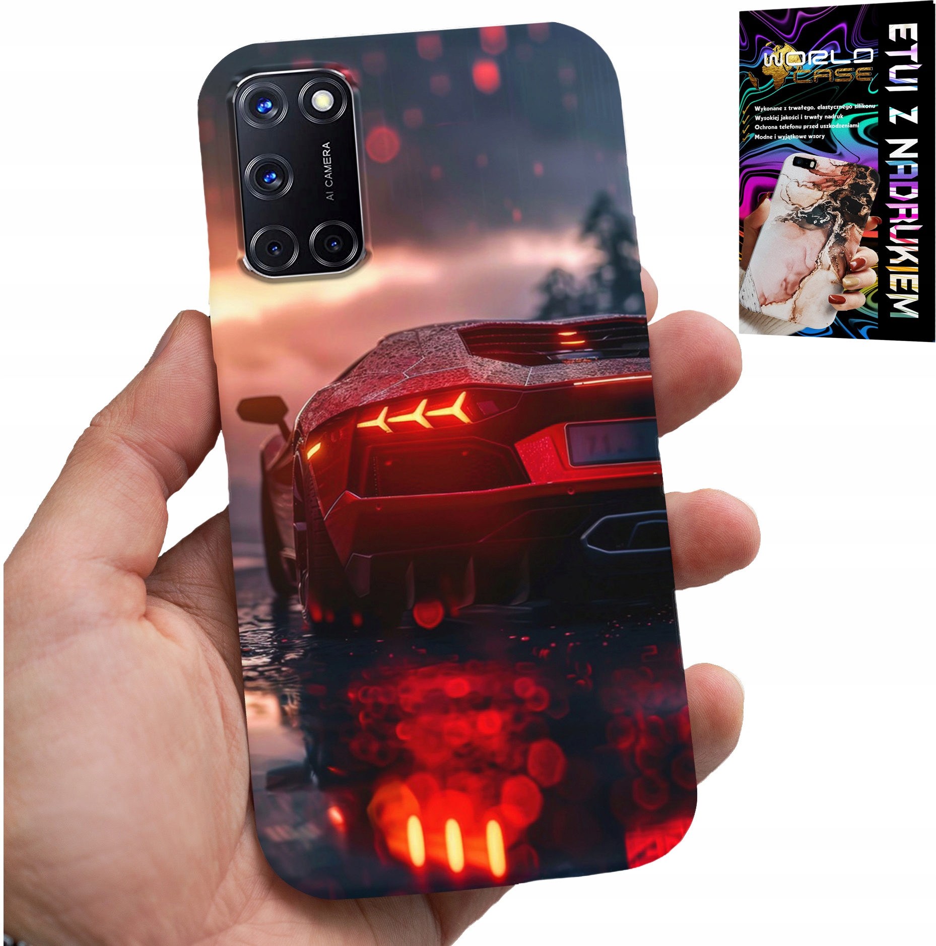 ETUI DO OPPO A52 - LUKSUSOWE SAMOCHODY, MEGA WZORY, OBUDOWA