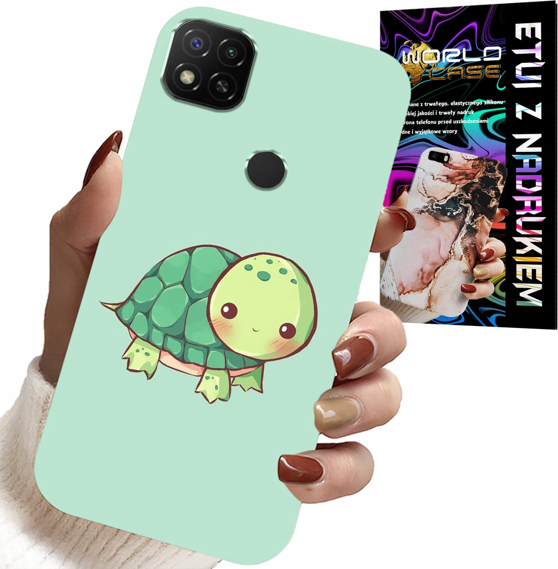 ETUI DO XIAOMI REDMI 9C - SŁODKIE ŻÓŁWKI WZORY DLA DZIECI + SZKŁO