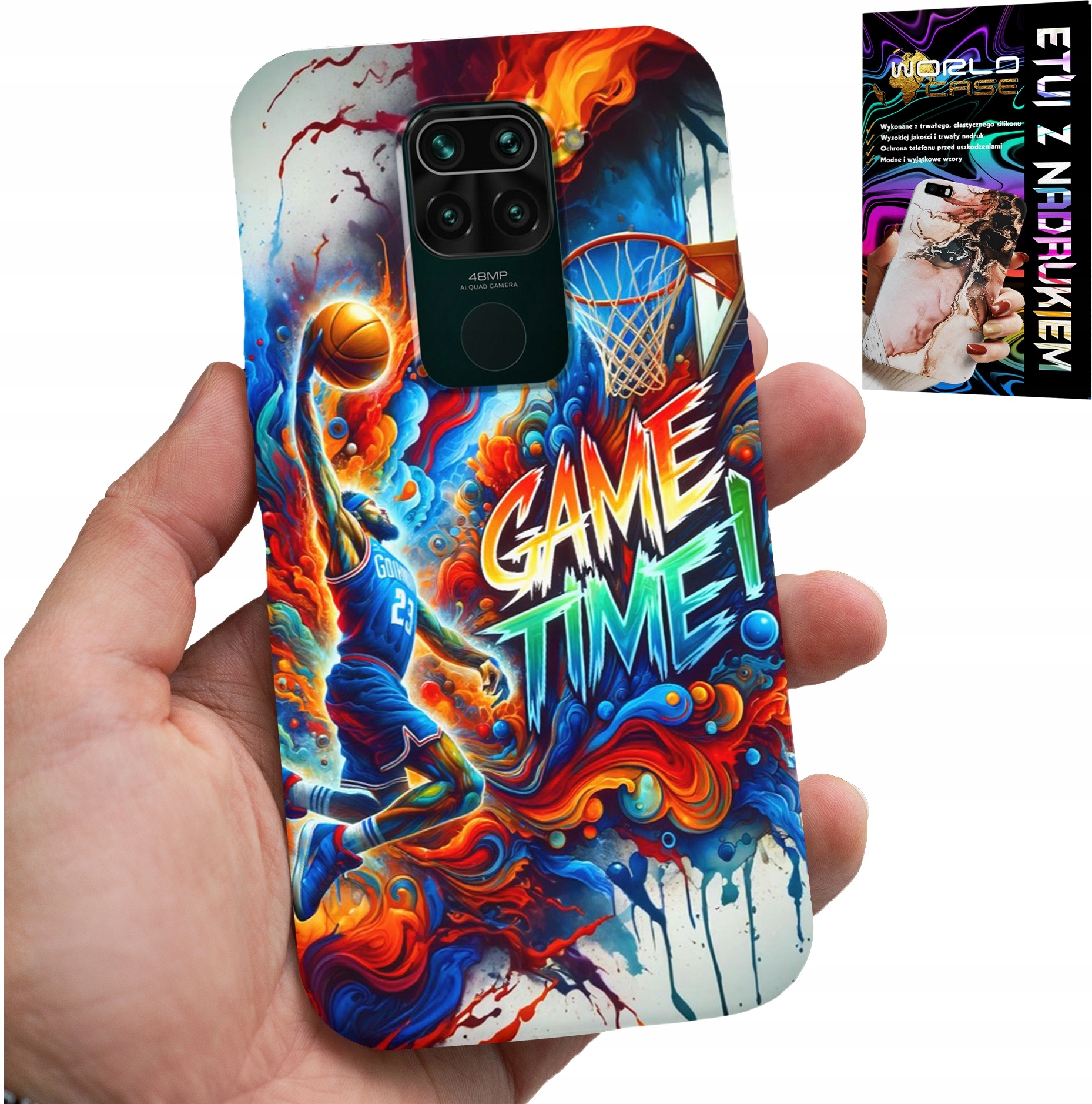 ETUI DO XIAOMI NOTE 9 - KOSZYKÓWKA NBA GAME TIME, CASE + SZKŁO