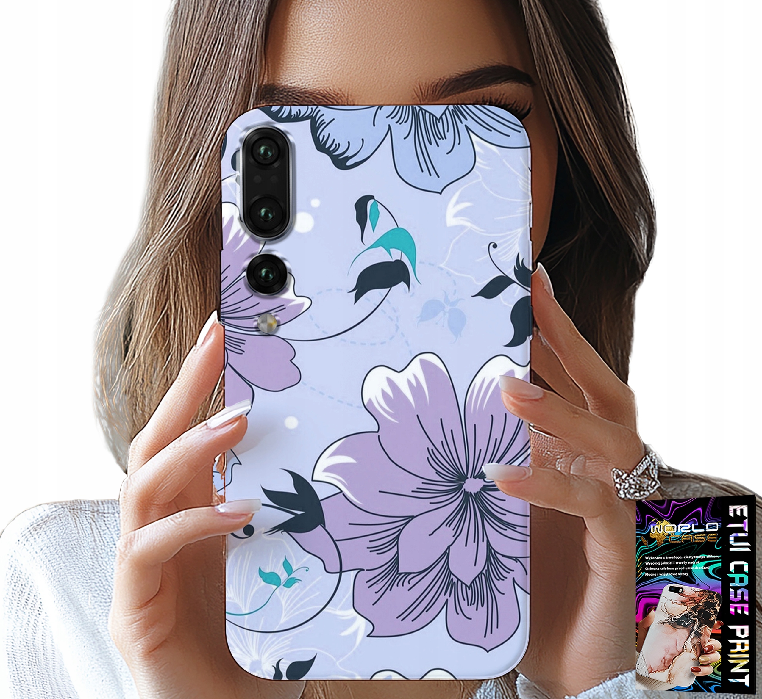 ETUI DO HUAWEI P20 PLUS - KWIATKI KWIECISTE MODNE WZORY PLECKI