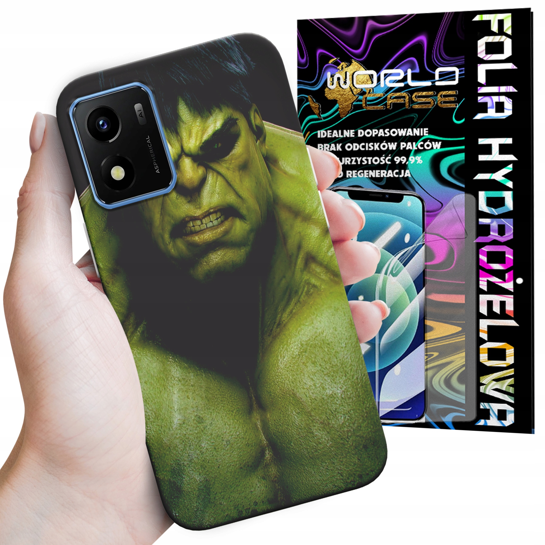 ETUI DO VIVO Y01 - HULK AVENGERS SPIDERMAN MARVEL + FOLIA