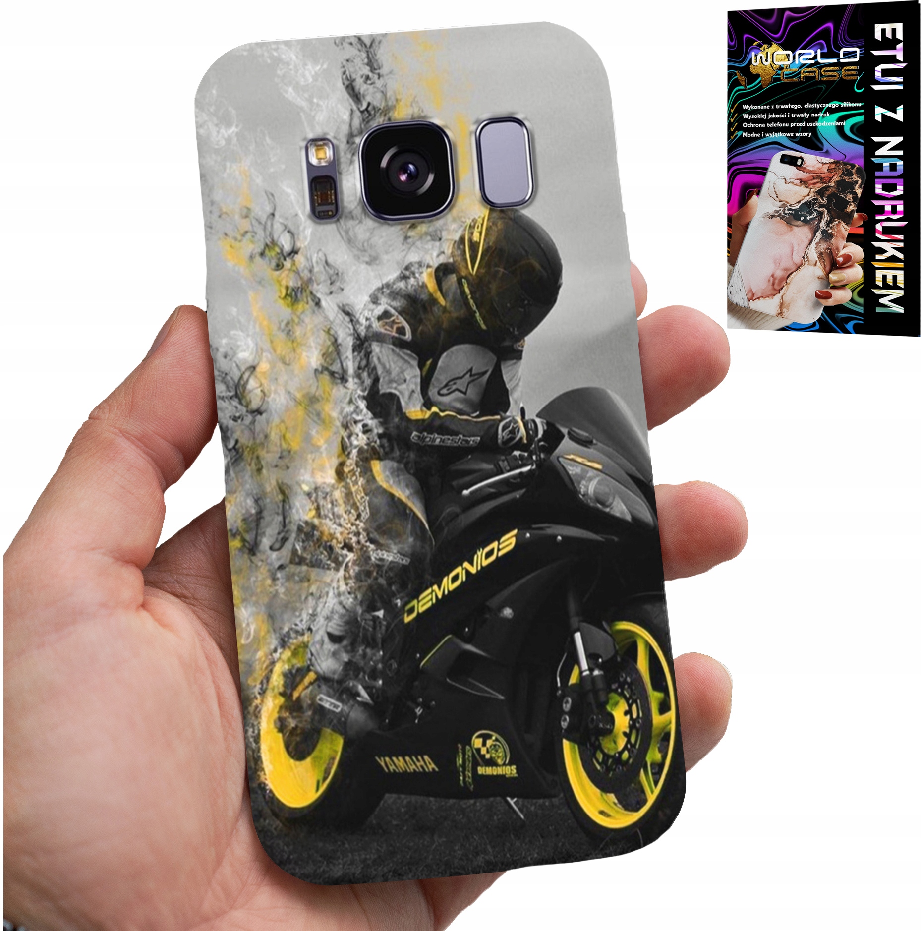 ETUI DO SAMSUNG GALAXY S8 - MOTOR MOTOCYKLE FAN WIELE WZORÓW PLECKÓW