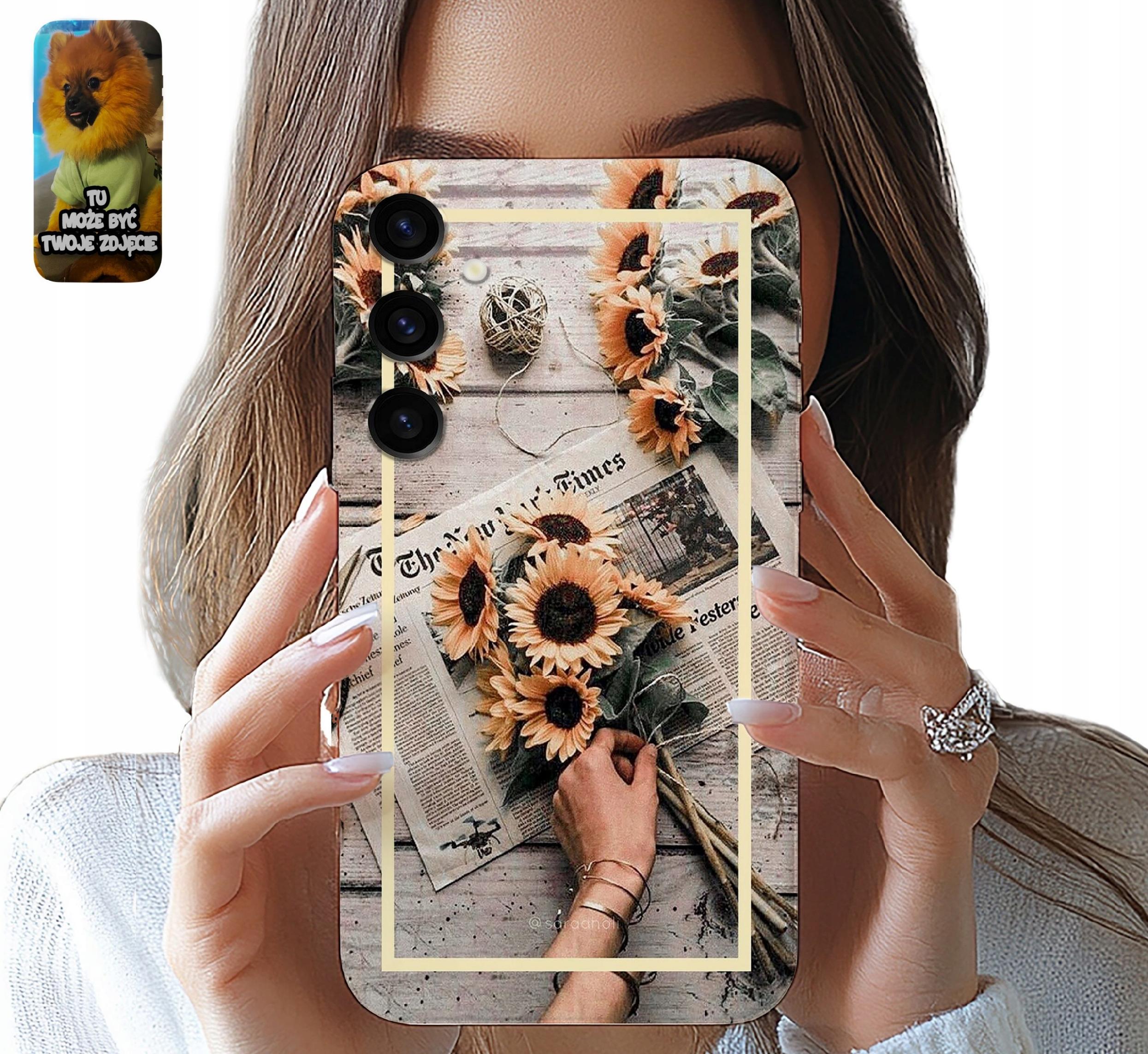 ETUI CASE SAMSUNG GALAXY S24 FE SŁONECZNIKI DAMSKIE ELEGACKIE WZORY + SZKŁO