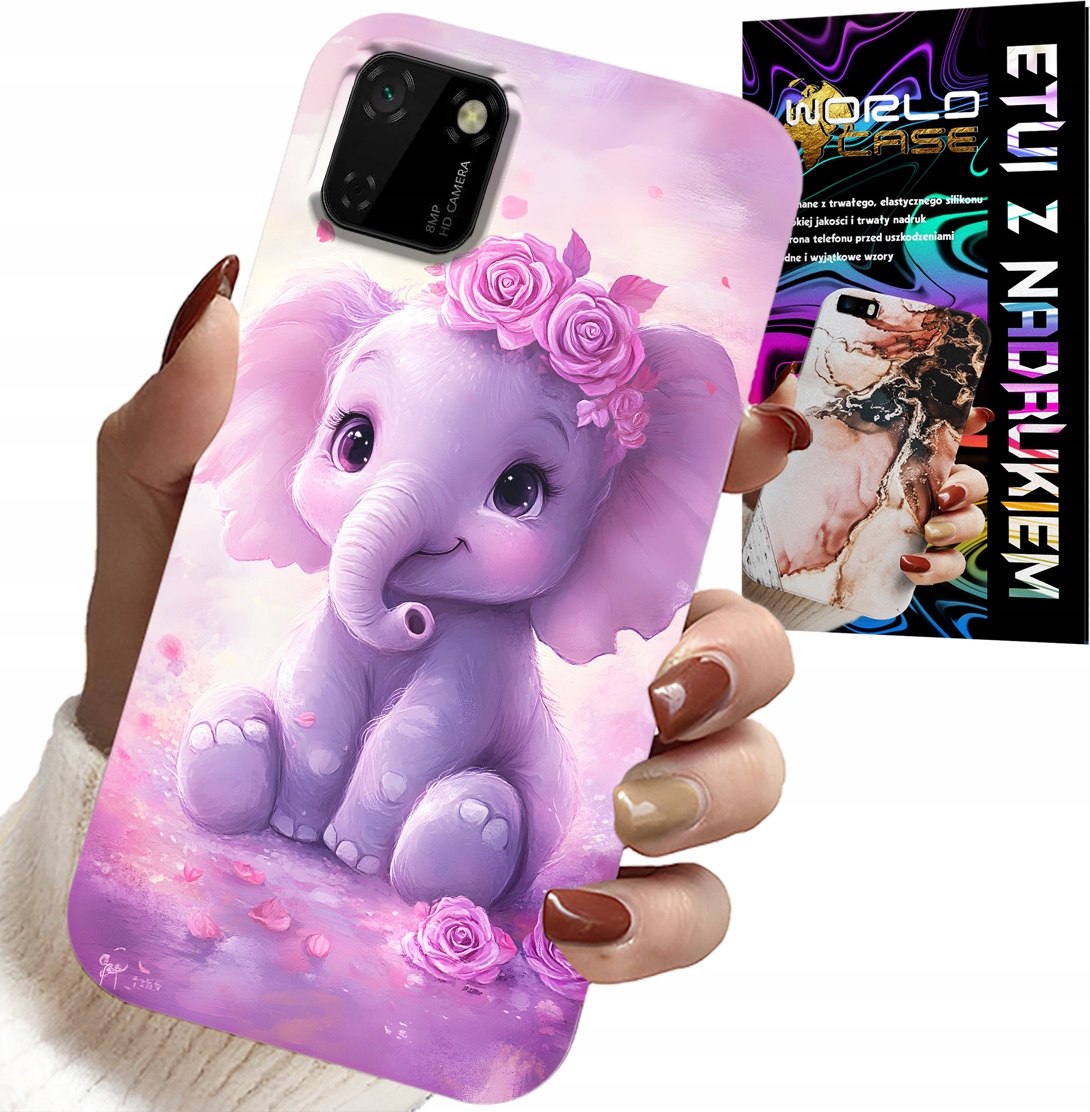 ETUI DO HUAWEI Y5P - SŁODKI SŁONIK NA RÓŻOWYM TLE CASE +FOLIA
