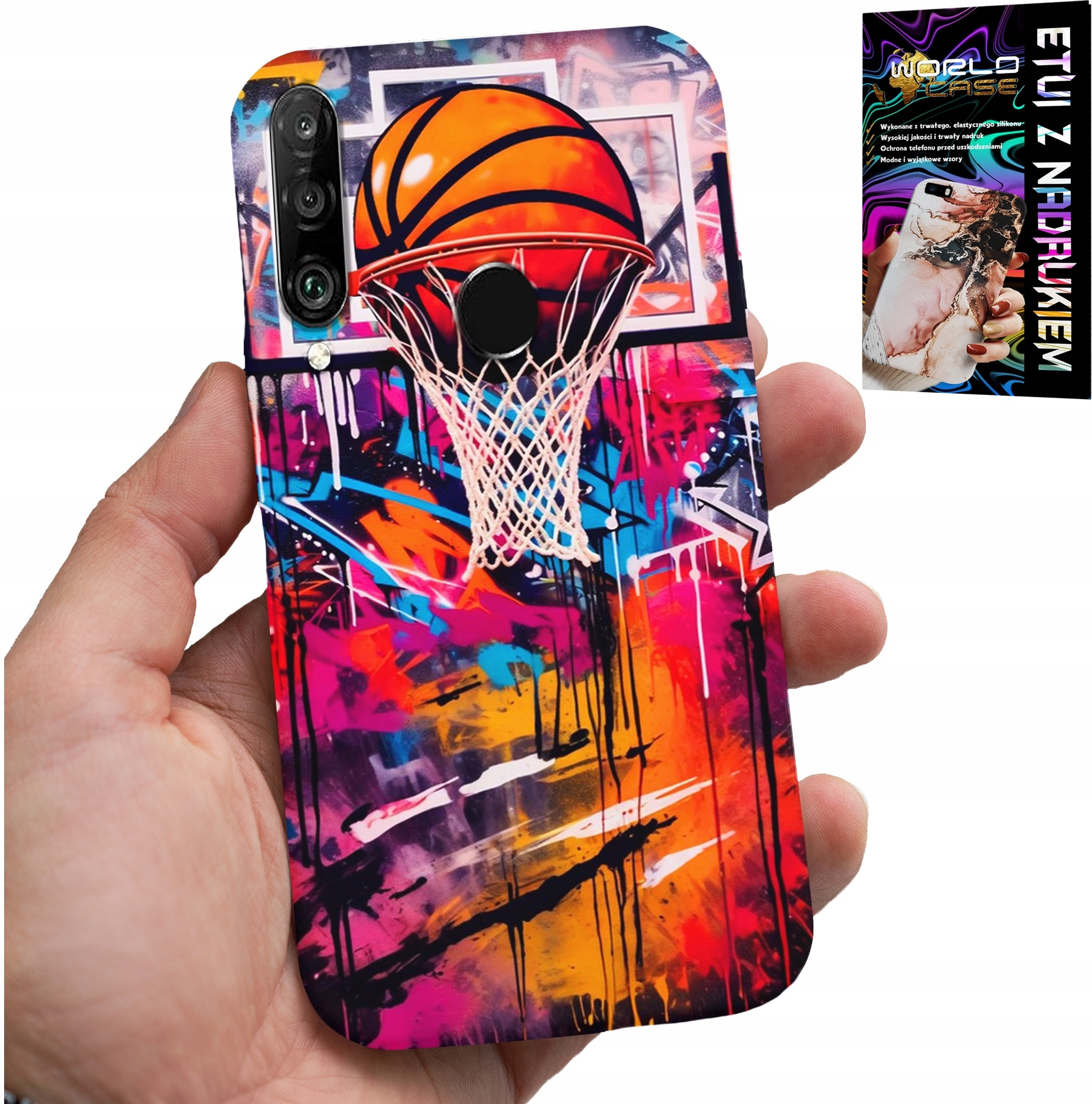 ETUI DO HUAWEI P30 LITE - KOSZYKÓWKA NBA ULICZNE GRAFFITI KOSZ FAN