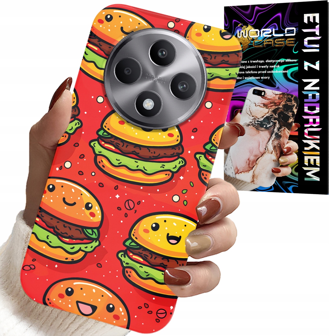 ETUI DO OPPO RENO12 F / 12FS 5G - SŁODKIE UŚMIECHNIĘTE BURGERY POKROWIEC