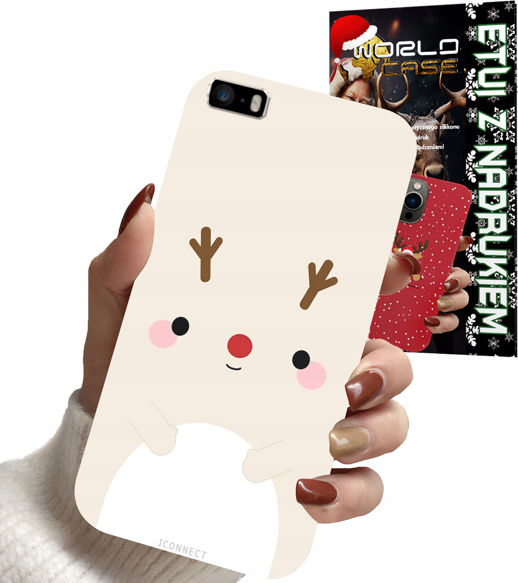 ETUI CASE DO IPHONE SE 2020 - ŚWIĄTECZNE WZORY RENIFER MIKOŁAJ ŚWIĘTA