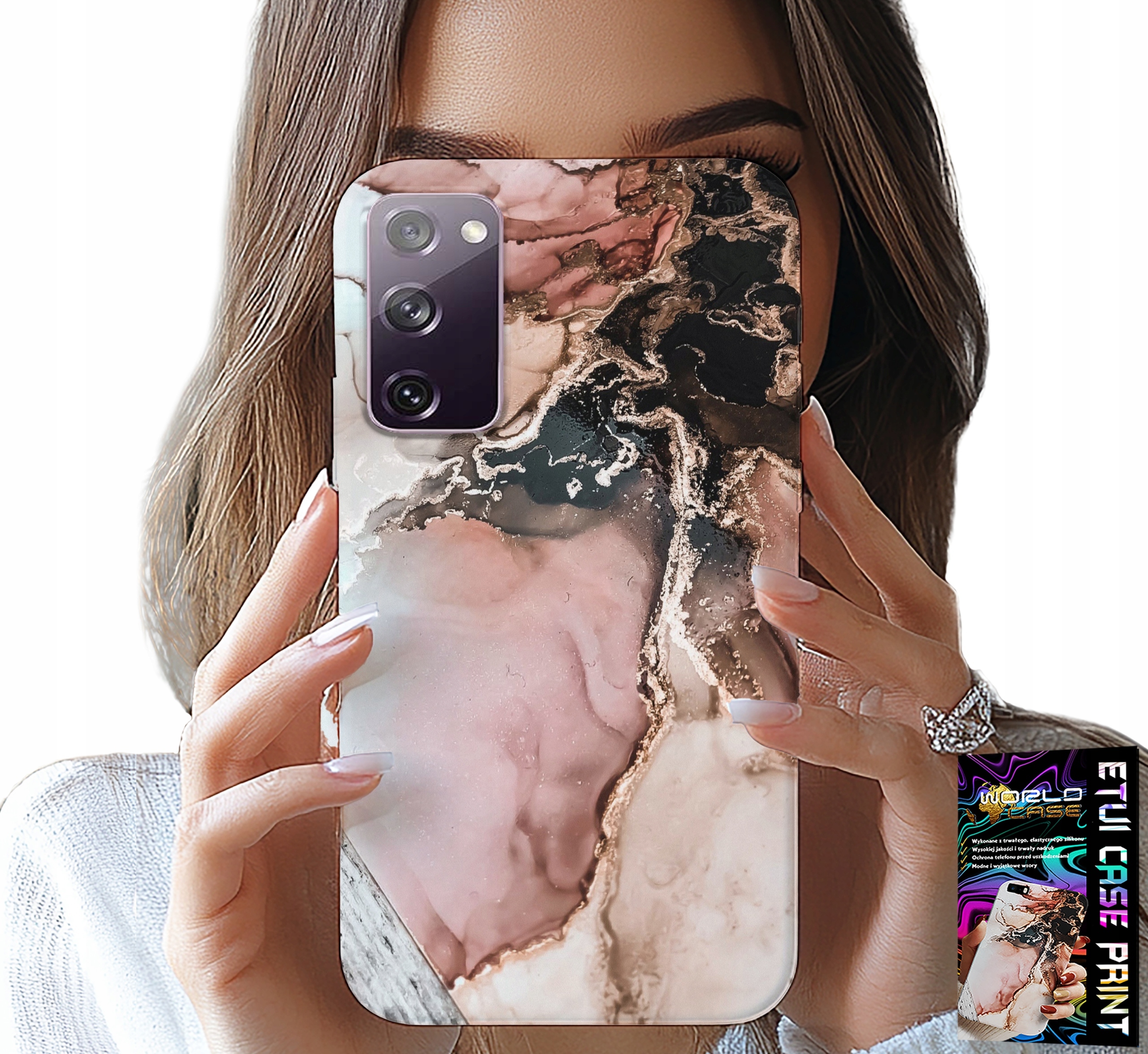 ETUI DO SAMSUNG GALAXY S20 FE - ELEGANCKI MARMUREK MODNE WZORY + SZKŁO