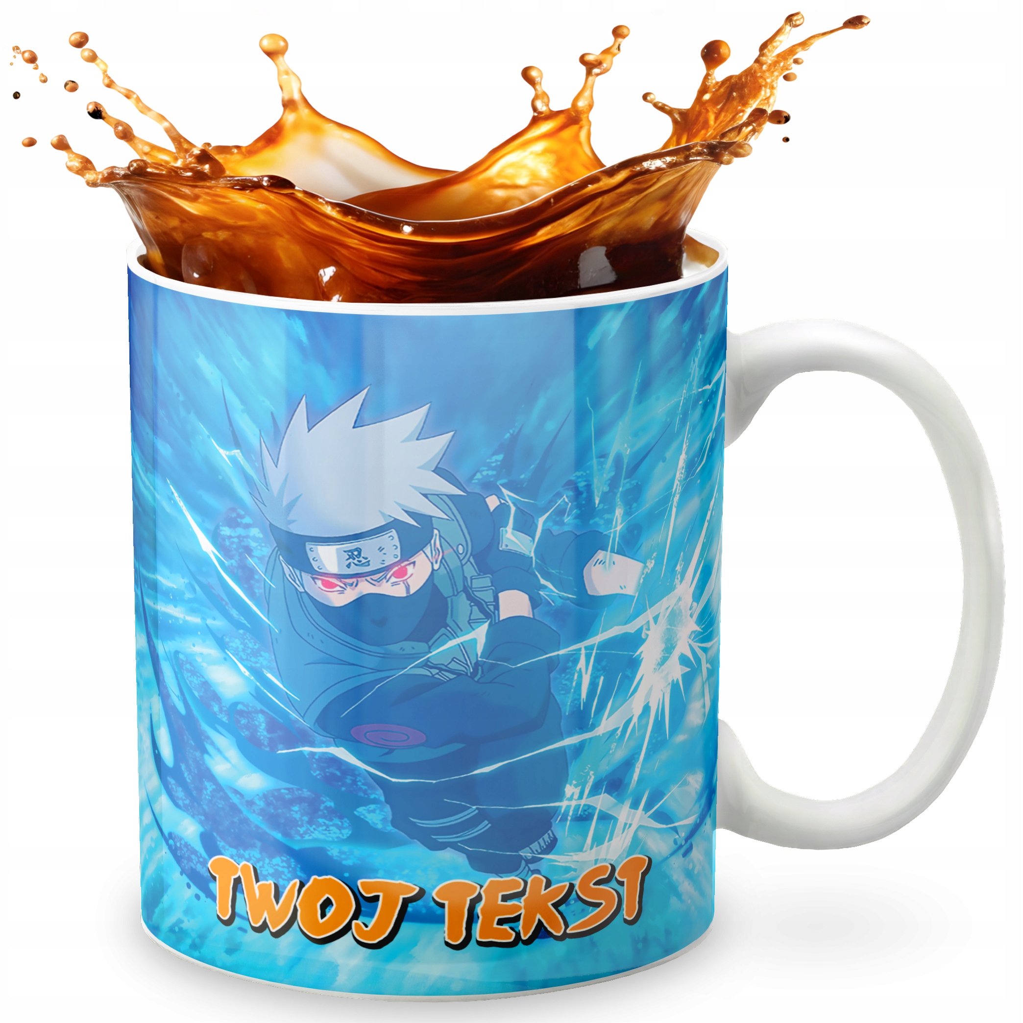 KUBEK 330ml GRAFIKA PREZENT ŚWIĘTA WZÓR - NARU TO ANIME + IMIĘ