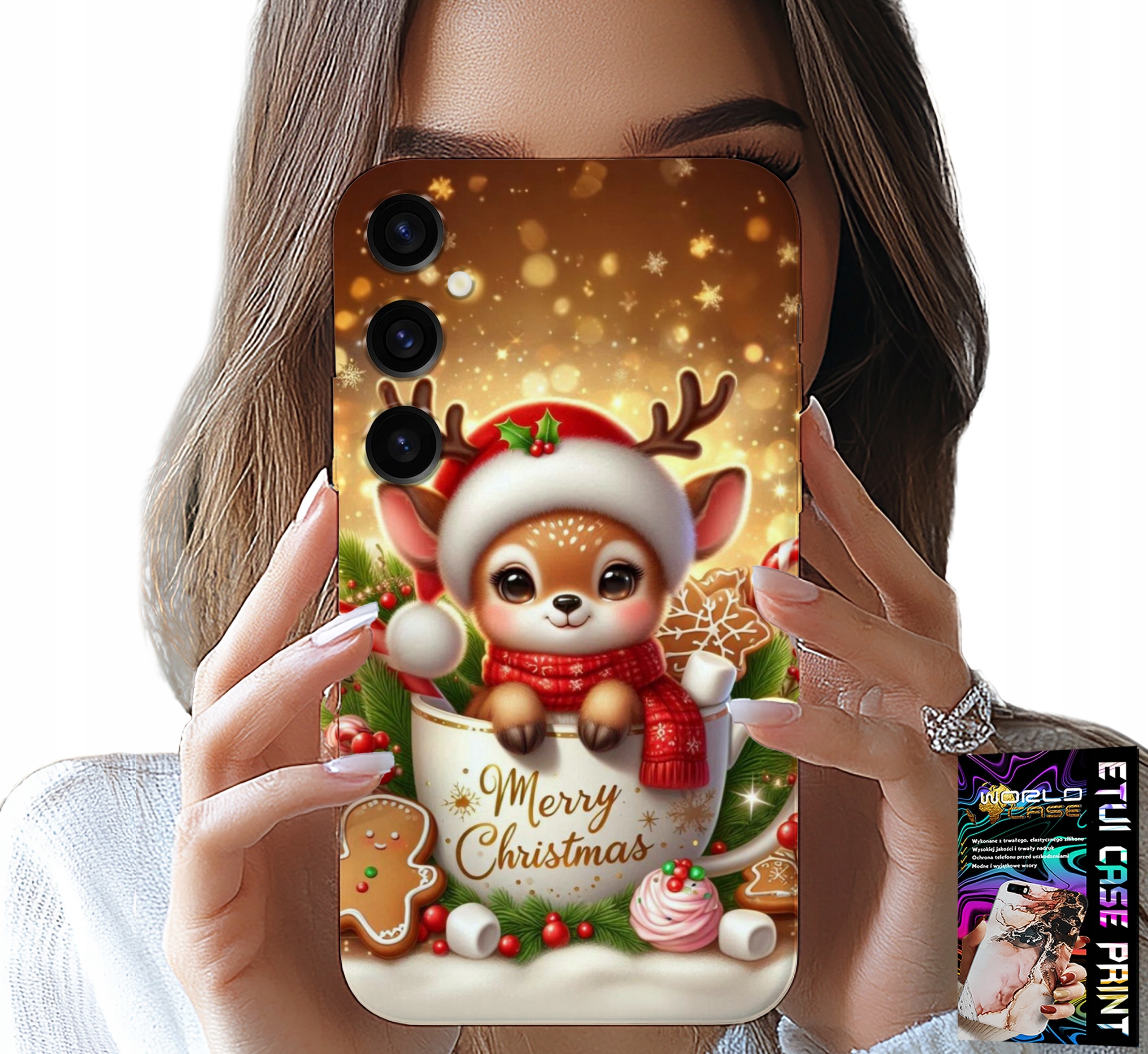 ETUI DO SAMSUNG GALAXY A05S - RENIFEREK SŁODKI RENIFER ŚWIĄTECZNE WZÓR