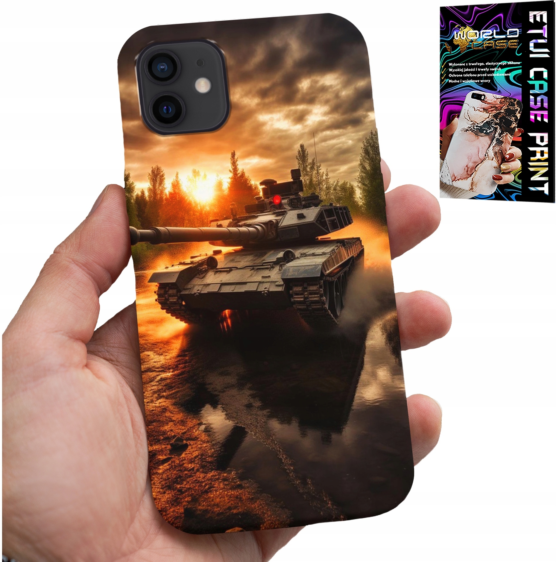 ETUI DO IPHONE 13 MINI - CZOŁG, WOJNA, MILITARIA, WOJSKOWE, WZORY