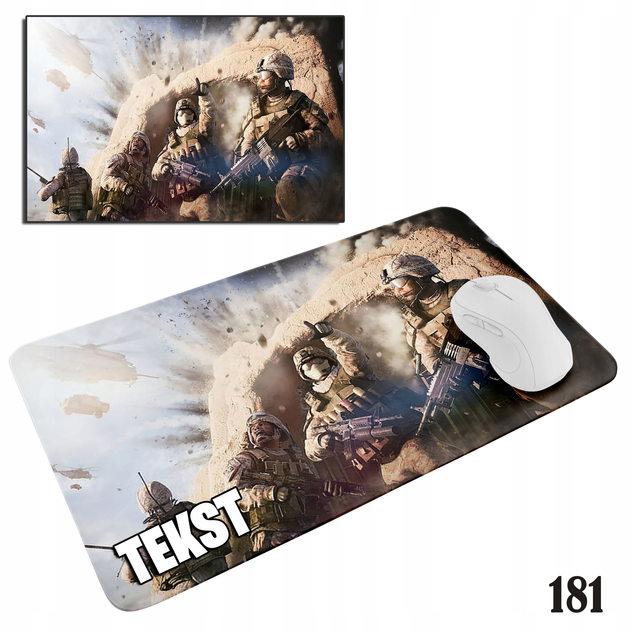 PODKŁADKA POD MYSZKĘ MYSZ WZORY DO WYBORU - WOJSKO MUNDUR 29x36cm