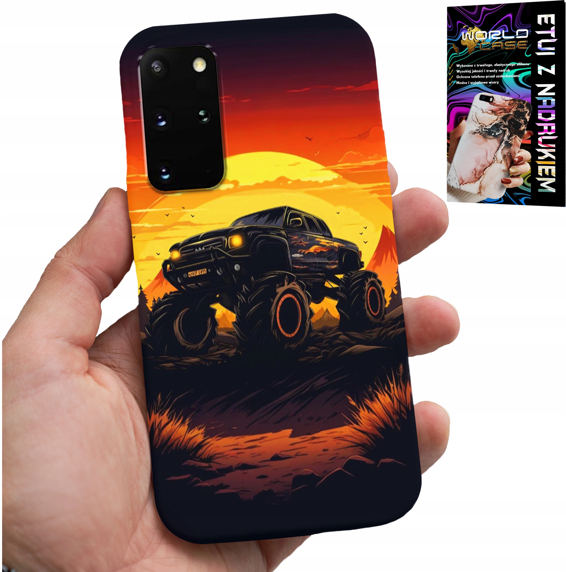 ETUI DO SAMSUNG GALAXY S20 PLUS - MONSTERTRUCK, CIĘŻARÓWKA, WZORY + FOLIA