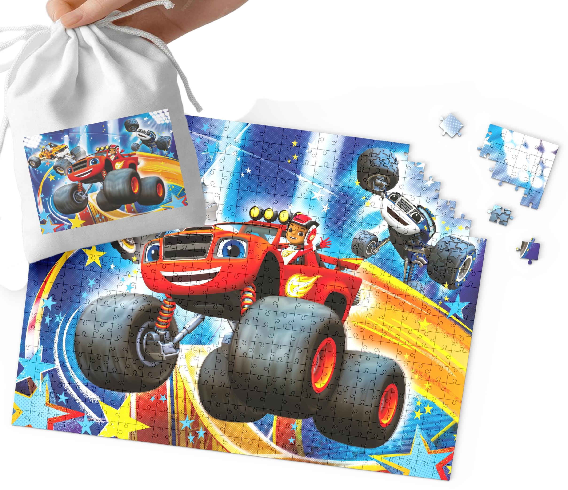 PUZZLE - Blaze i Mega maszyny WZORY Z BAJEK I GIER 96EL + WORECZEK