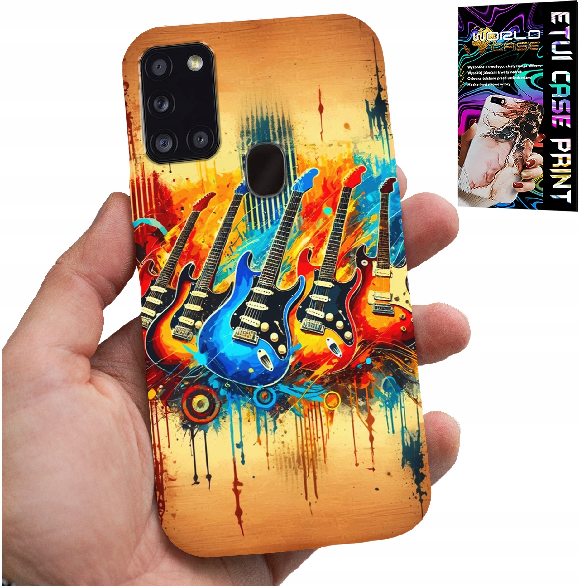 ETUI DO SAMSUNG GALAXY A21s - GITARA ELEKTRYCZNA, ROCK AND ROLL, METAL