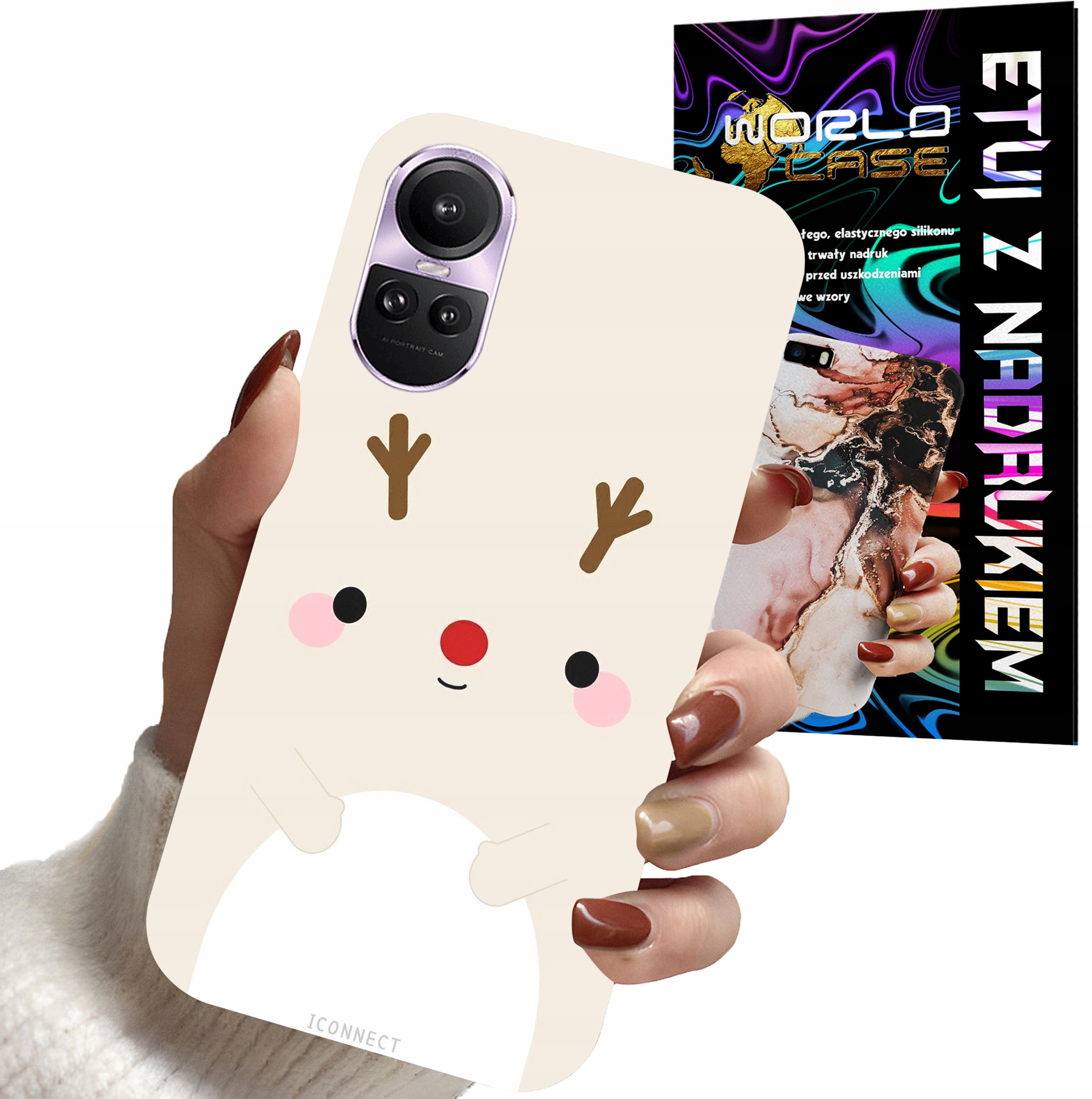 ETUI CASE DO OPPO RENO 10 PRO 5G - ŚWIĄTECZNE WZORY RENIFER MIKOŁAJ ŚWIĘTA