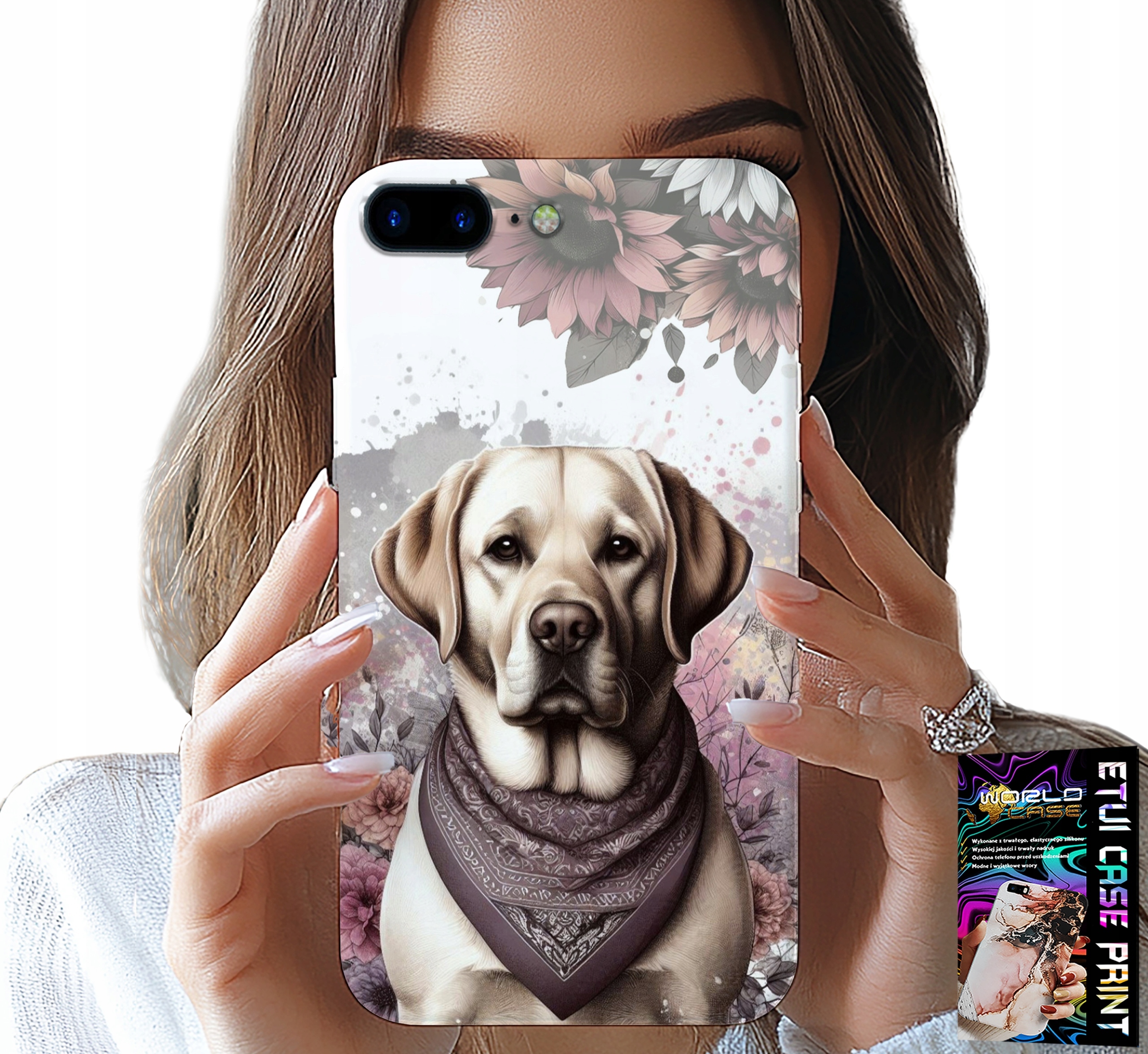 ETUI DO IPHONE ( 7 PLUS ) - PIESEK PIESKI HUSKY PSIE WZORY + SZKŁO