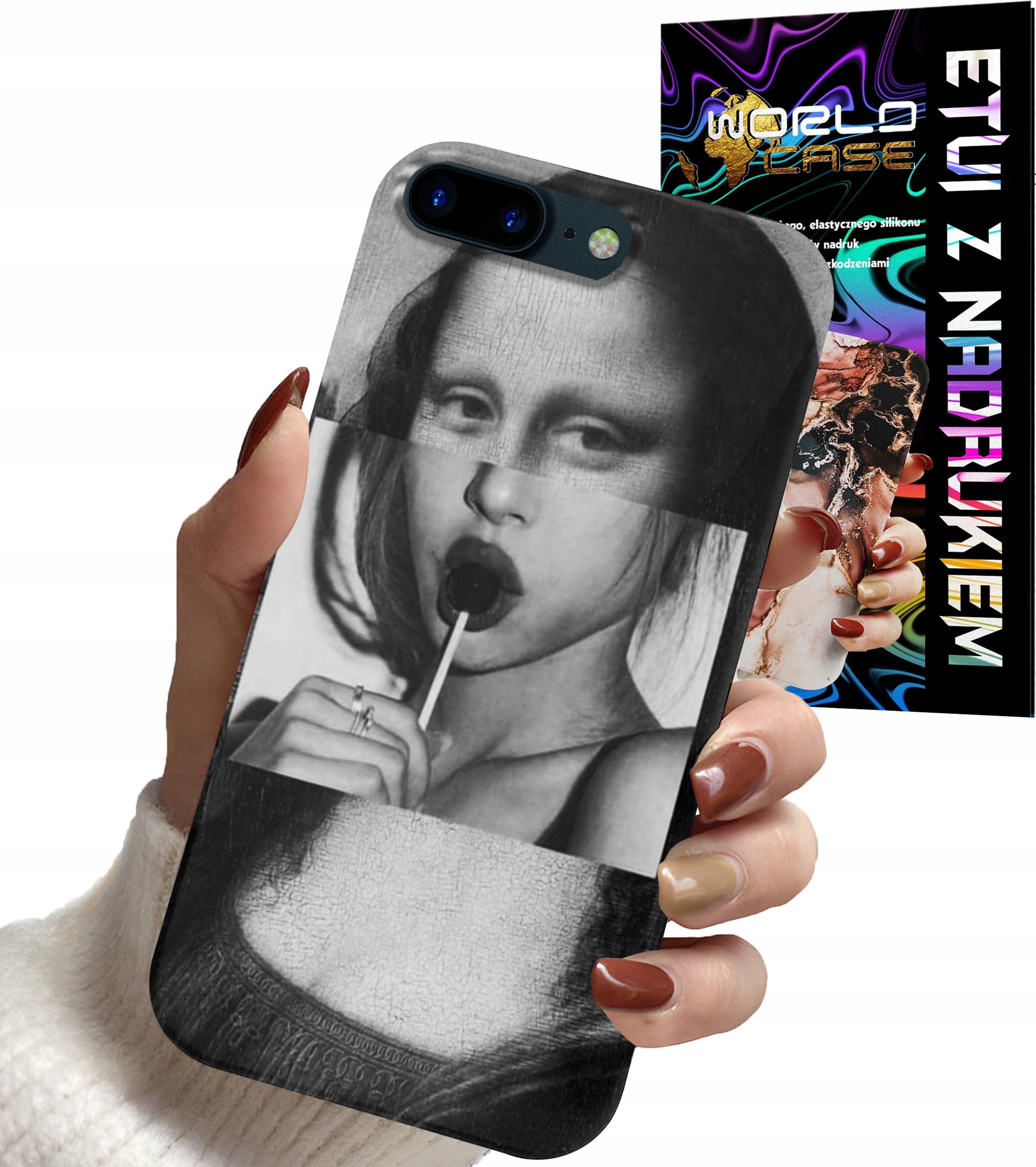 ETUI CASE DO IPHONE 7+ 8+ PLUS - MONA LISA WZORY DLA KOBIET PLECKI OBUDOWA
