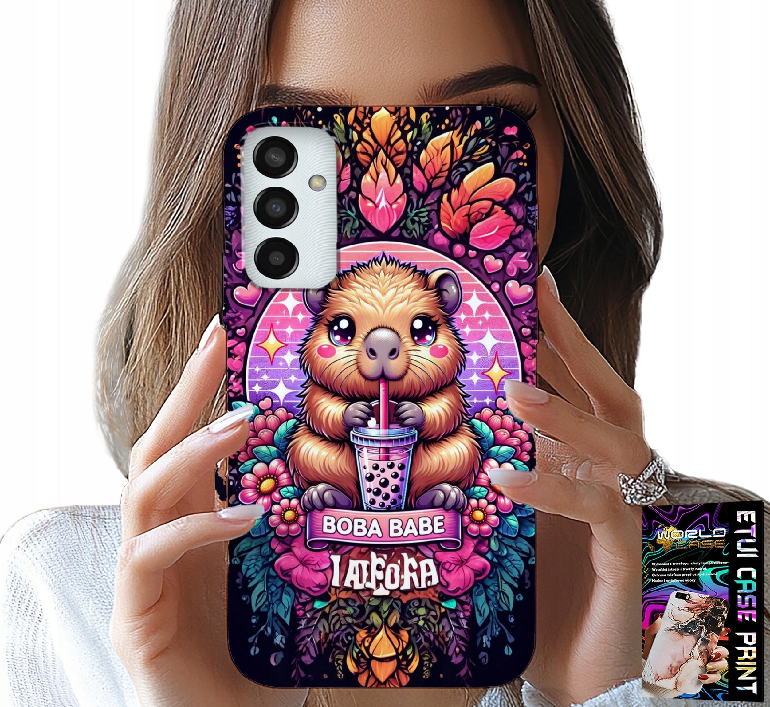 ETUI DO SAMSUNG GALAXY M23 - SŁODKA KAPIBARA Z SZEJKIEM, SUPER WZORY