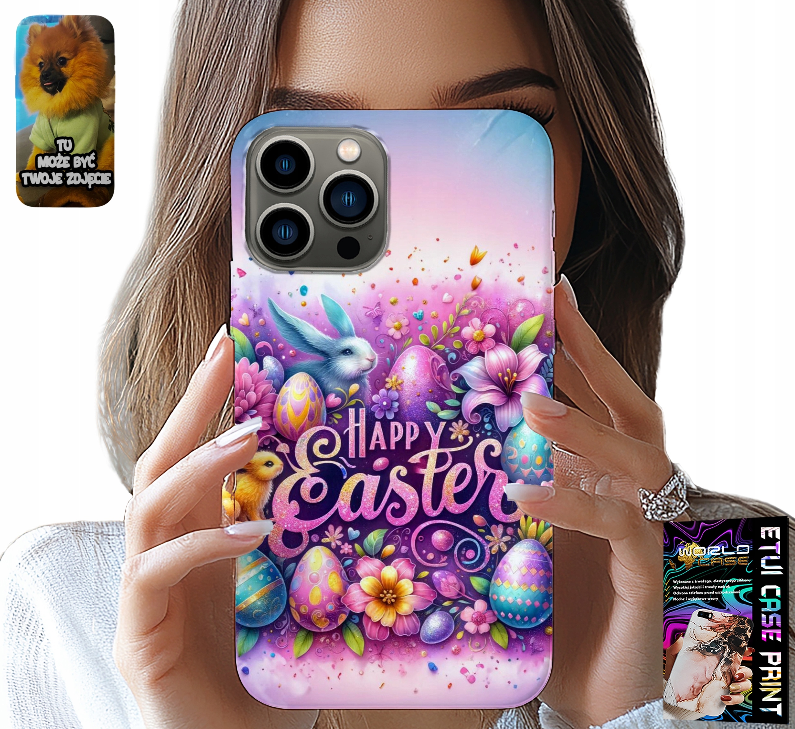 ETUI DO IPHONE 13 PRO - WESOŁEGO JAJKA, WIELKANOC, PISANKI JAJKA