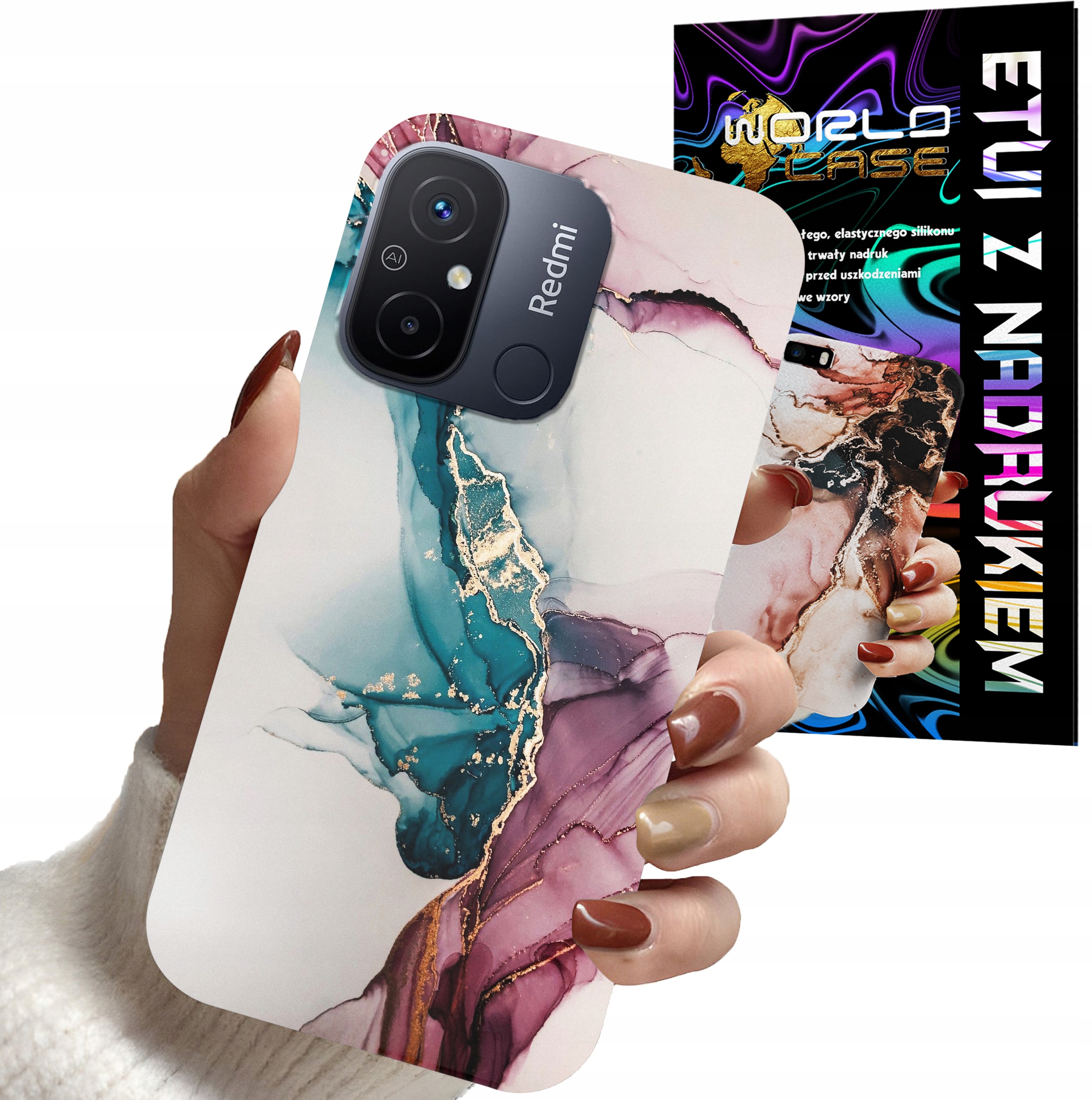 ETUI CASE DO XIAOMI REDMI 12C - MARMUR WZORY DLA KOBIET PLECKI OBUDOWA