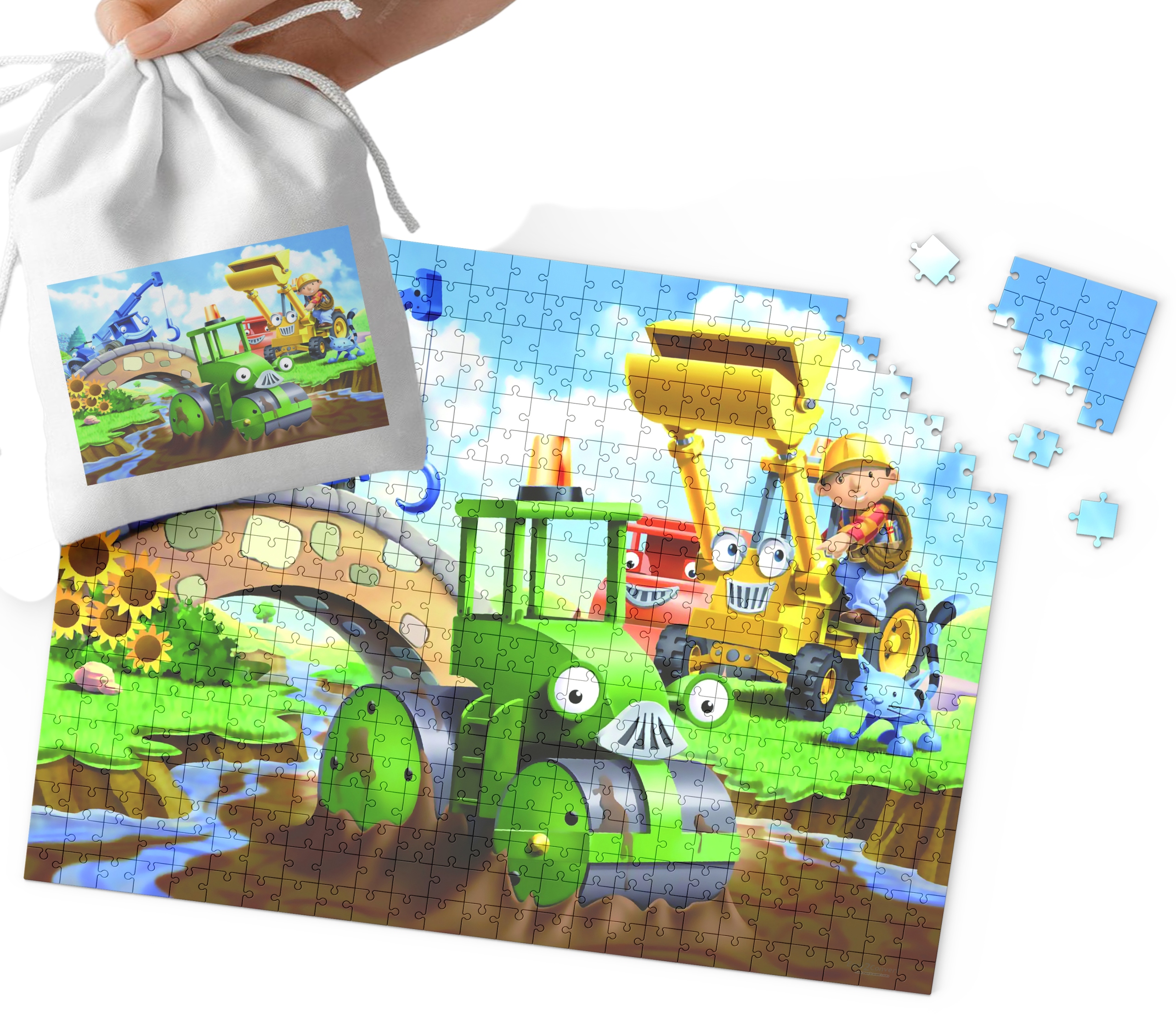PUZZLE - Bob Budowniczy WZORY Z BAJEK PREZENT NA ŚWIĘTA 35el + WORECZEK