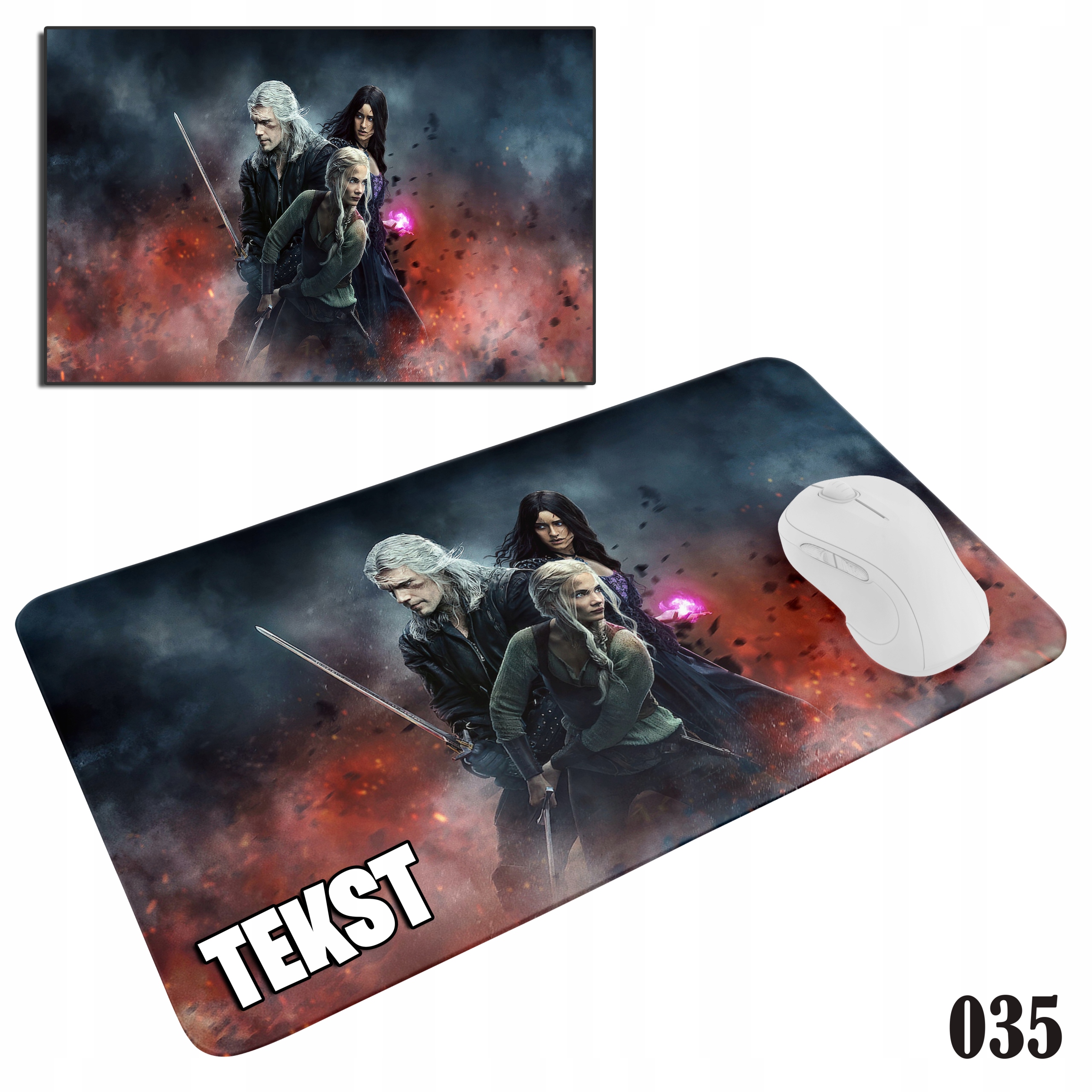 PODKŁADKA POD MYSZKĘ MYSZ WZORY DO WYBORU - WIEDŹMIN WITCHER 20x24cm