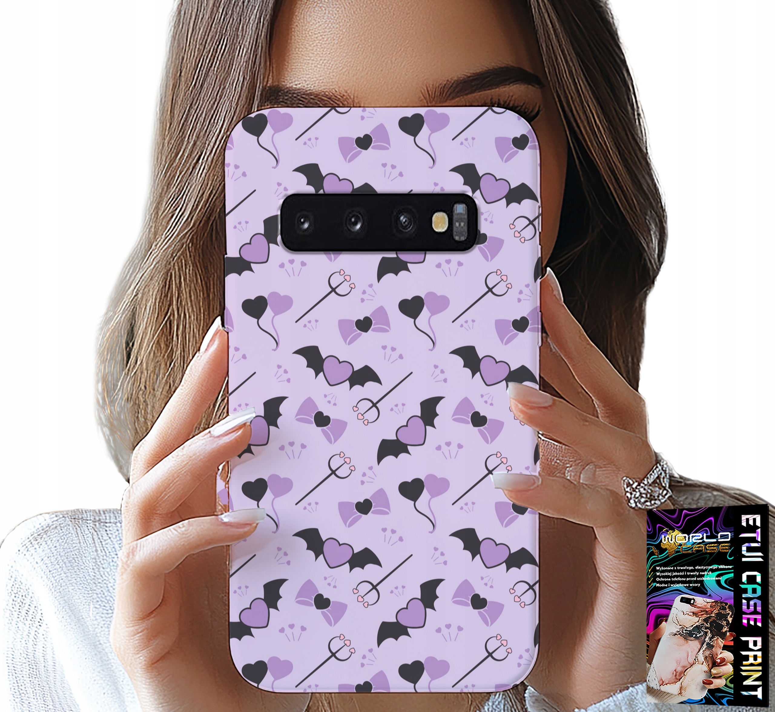 ETUI DO SAMSUNG GALAXY S10 PLUS - MODNE WZORY WIDŁY SERCA KOKARDKI KOKARDA