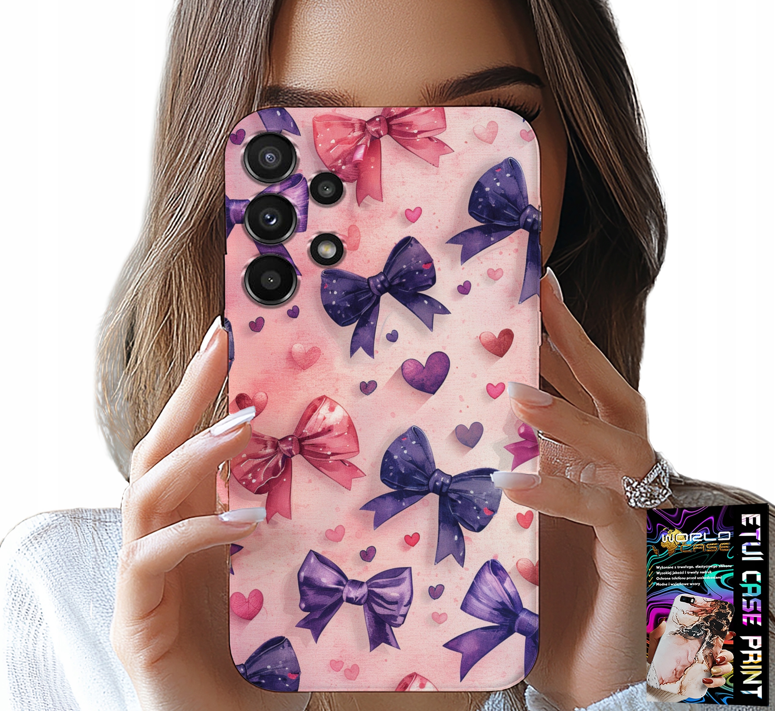 ETUI DO SAMSUNG GALAXY A32 5G - KOLOROWE WSTĄŻKI WSTĄŻKA WZORY + SZKŁO