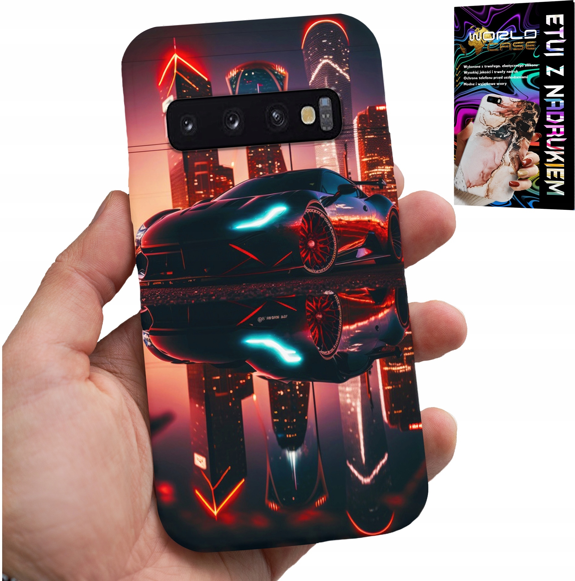 ETUI DO SAMSUNG GALAXY S10 PLUS - SAMOCHODY FAN, WZORY DLA MĘŻCZYZN +FOLIA