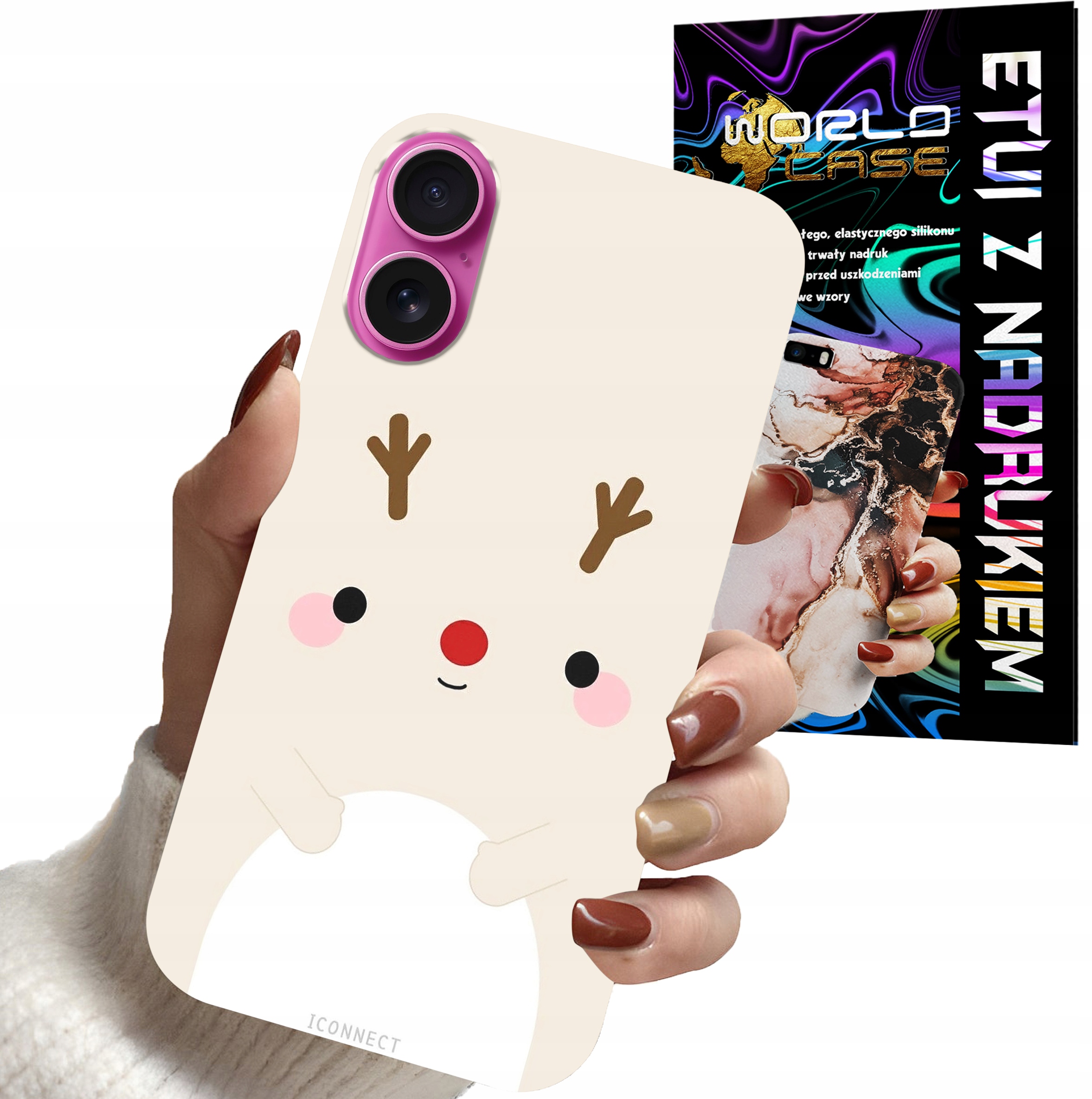 ETUI CASE DO IPHONE 16 PLUS - ŚWIĄTECZNE WZORY RENIFER MIKOŁAJ ŚWIĘTA