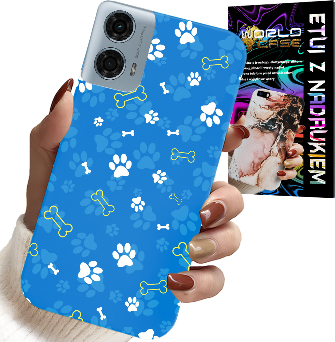 ETUI DO MOTOROLA G34 5G - ŁAPKI KOŚCI PIES PATROL WZORY DLA DZIECI