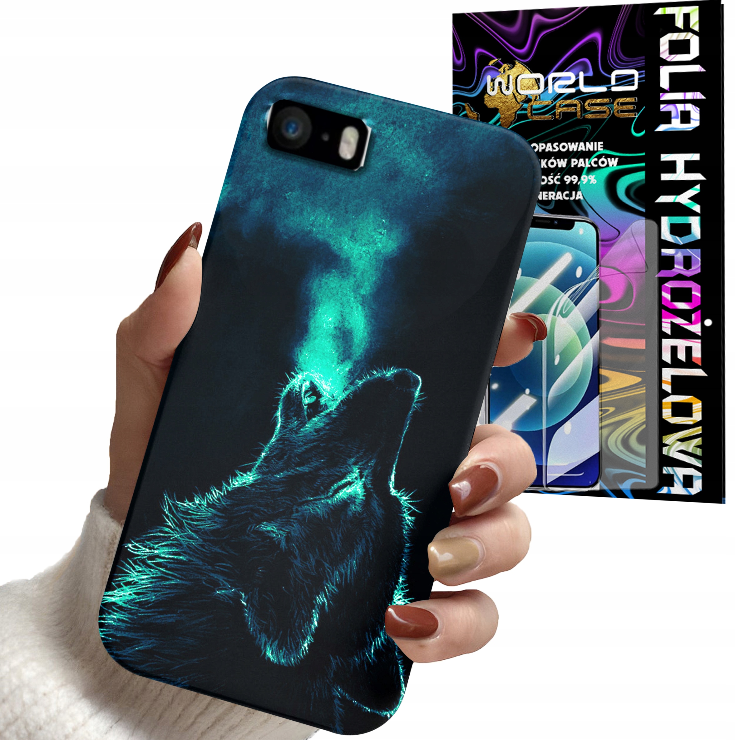 ETUI CASE DO IPHONE SE 2020 - WILK ZWIERZĘTA KOLOROWE OBUDOWY + FOLIA