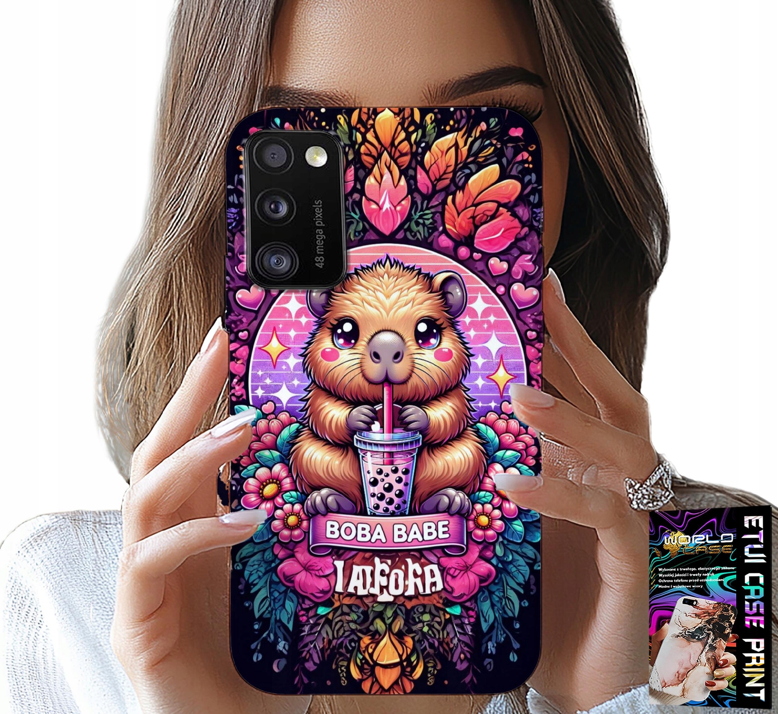 ETUI DO SAMSUNG GALAXY A41 - SŁODKA KAPIBARA Z SZEJKIEM, SUPER WZORY