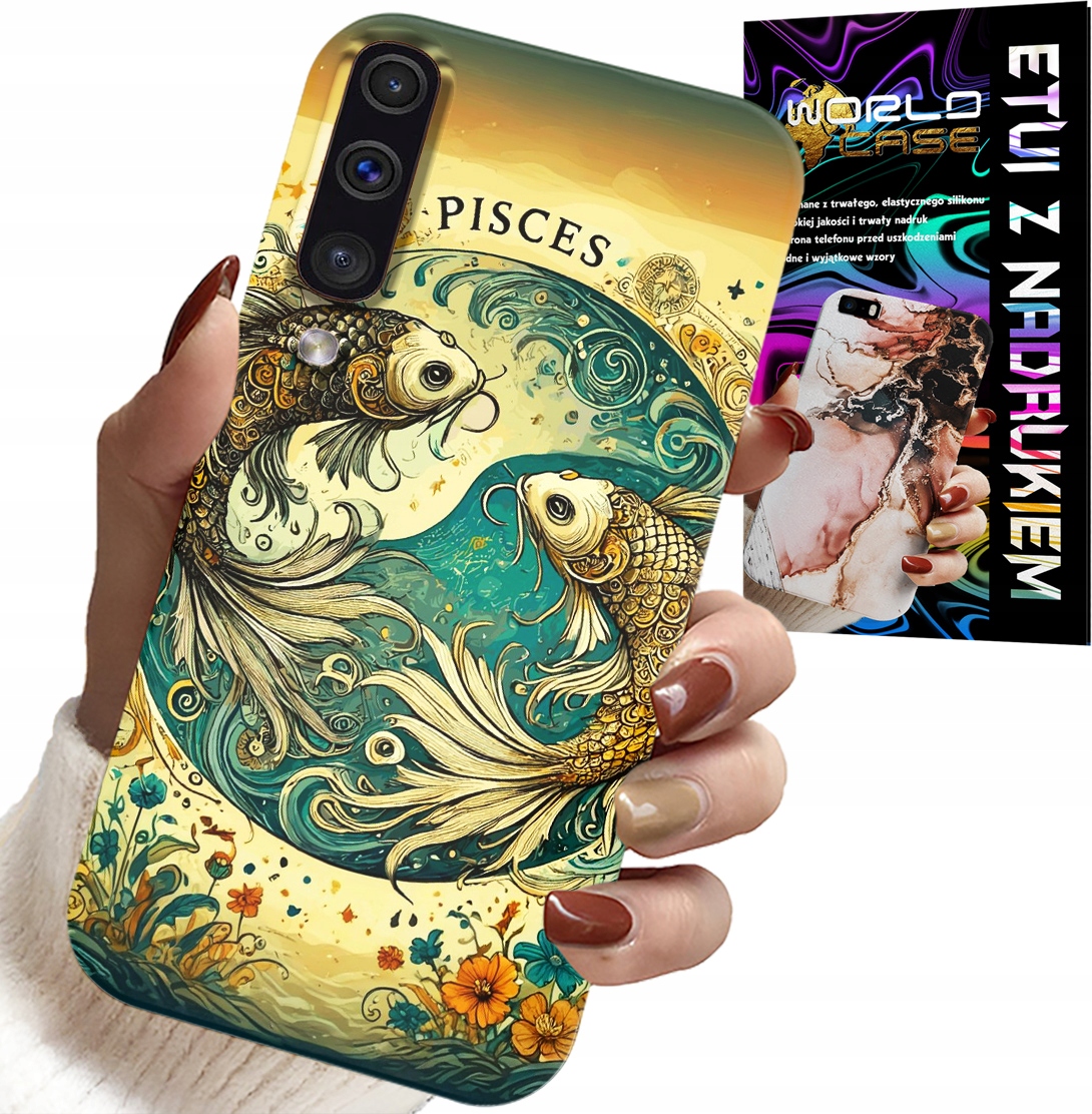 ETUI DO SAMSUNG GALAXY A70 - ZNAK ZODIAKU, RYBA ASTRONOMIA + FOLIA
