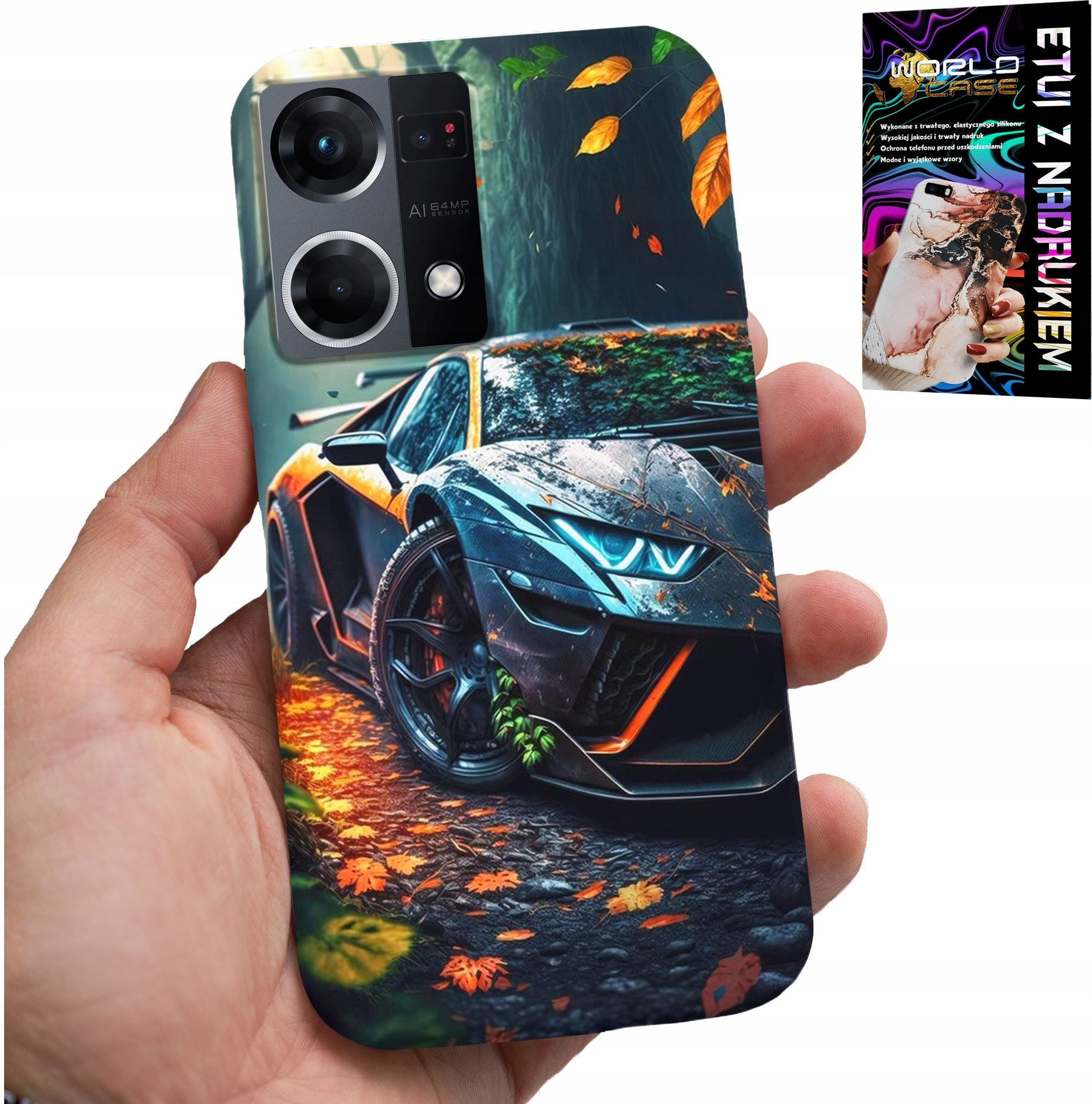 ETUI DO OPPO RENO7 4G - LUKSUSOWE SAMOCHODY SUPER AUTA WZORY