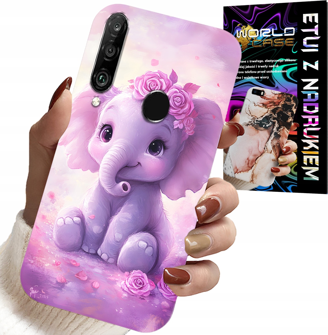 ETUI DO HUAWEI P30 LITE - SŁODKI SŁONIK NA RÓŻOWYM TLE CASE +FOLIA