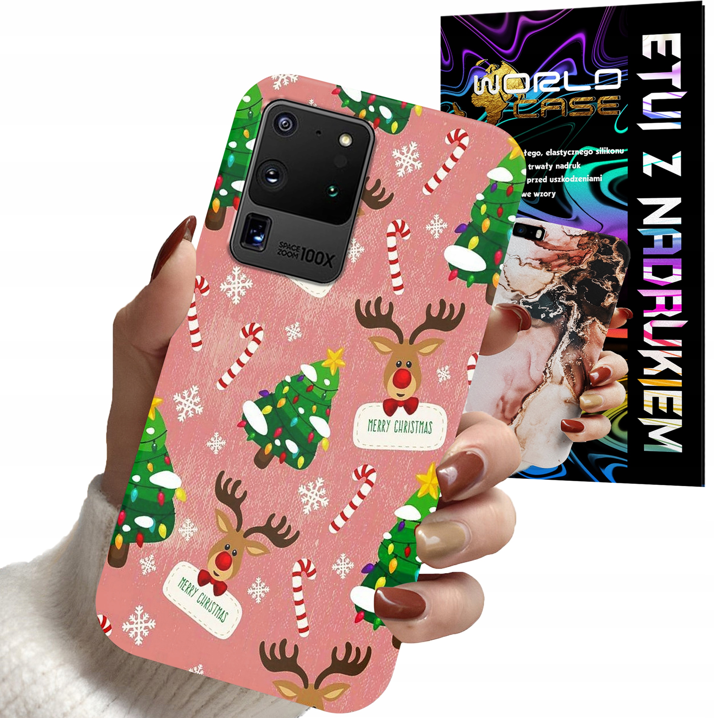 ETUI CASE DO SAMSUNG S20 ULTRA - ŚWIĄTECZNE WZORY NA ŚWIĘTA RENIFER CHOINKA